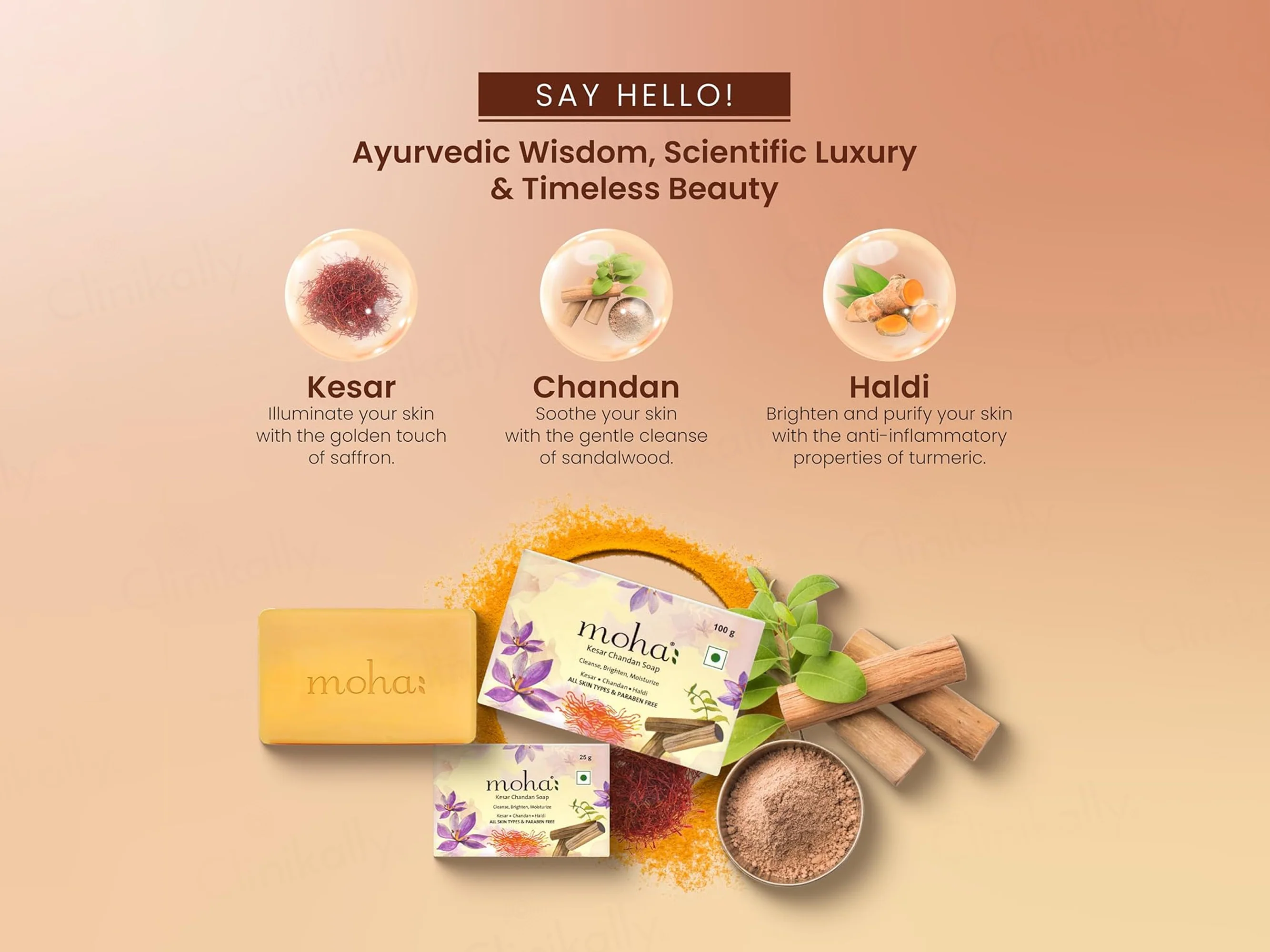 Moha: Kesar Chandan Soap (Pack Of 3) - Image 3
