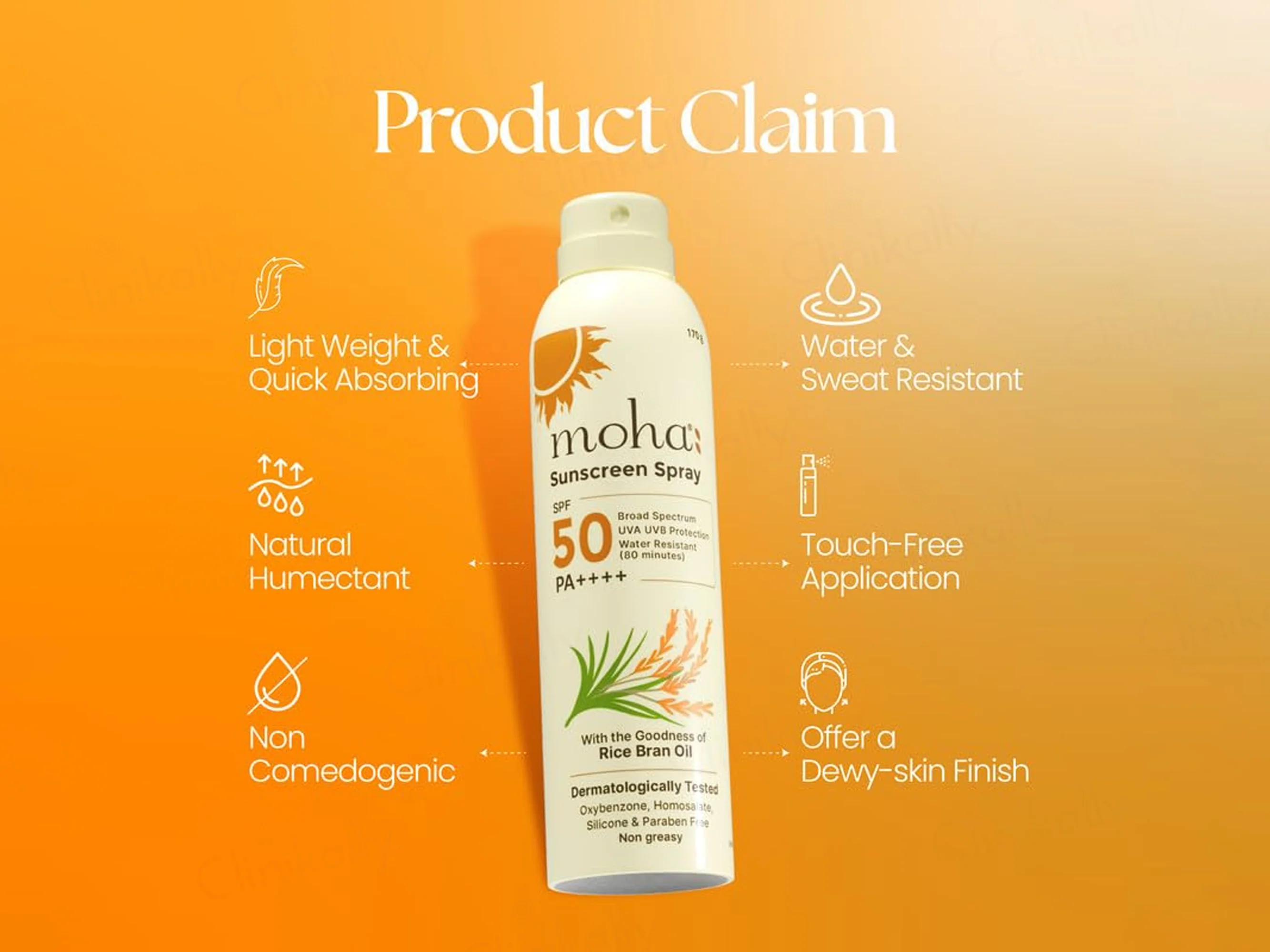 Moha: Rice Bran Oil Sunscreen Spray SPF 50 PA++++ - Image 7