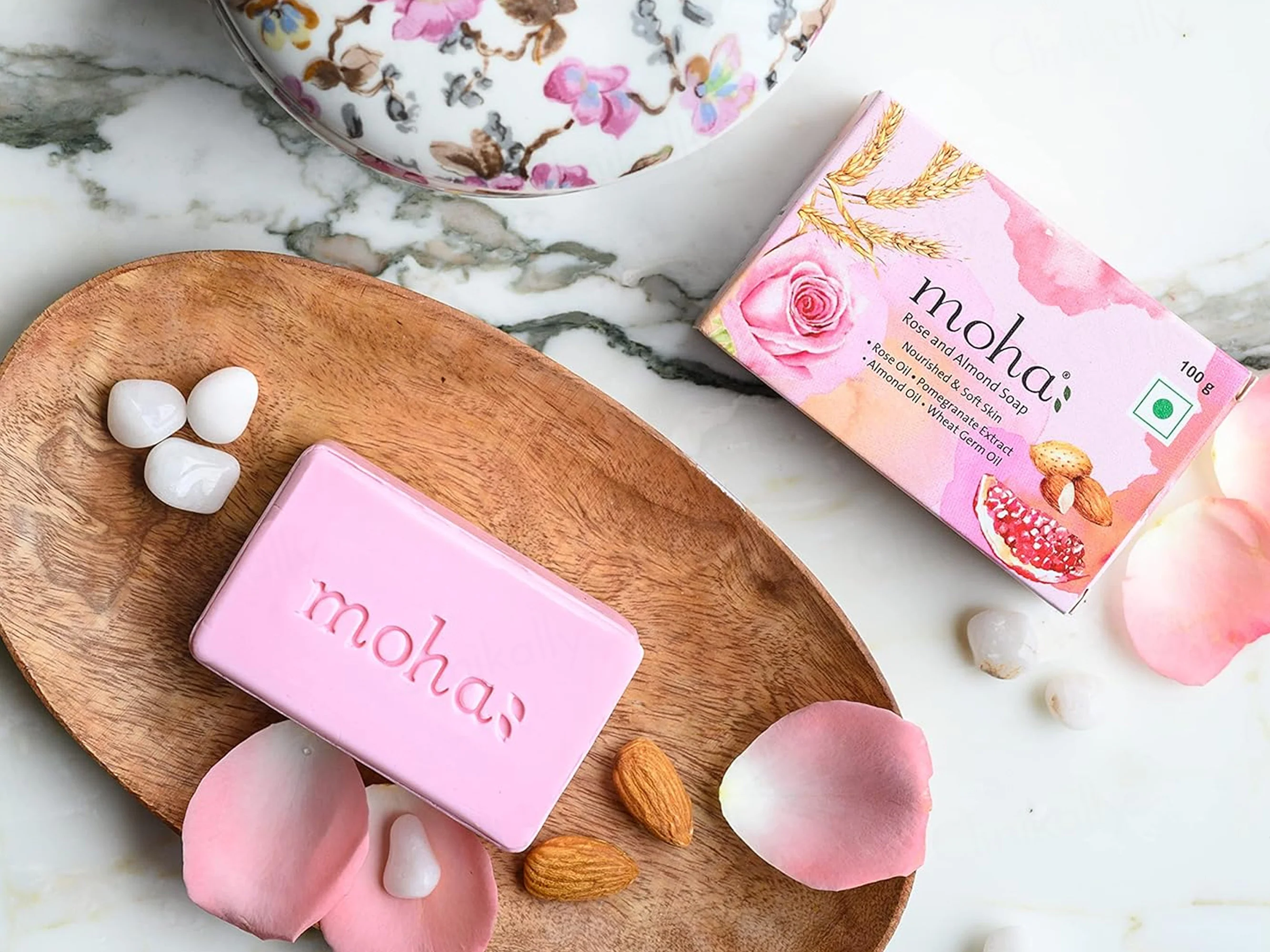 Moha: Rose & Almond Soap (Pack Of 3) - Image 4