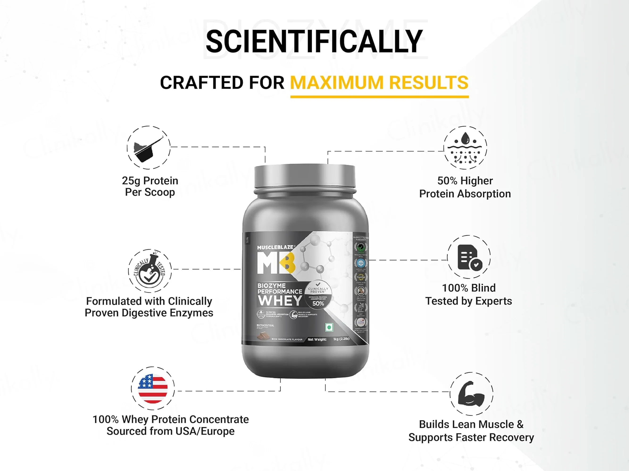 MuscleBlaze Biozyme Performance Whey Nutraceutical Powder - Rich Chocolate Flavour - Image 2