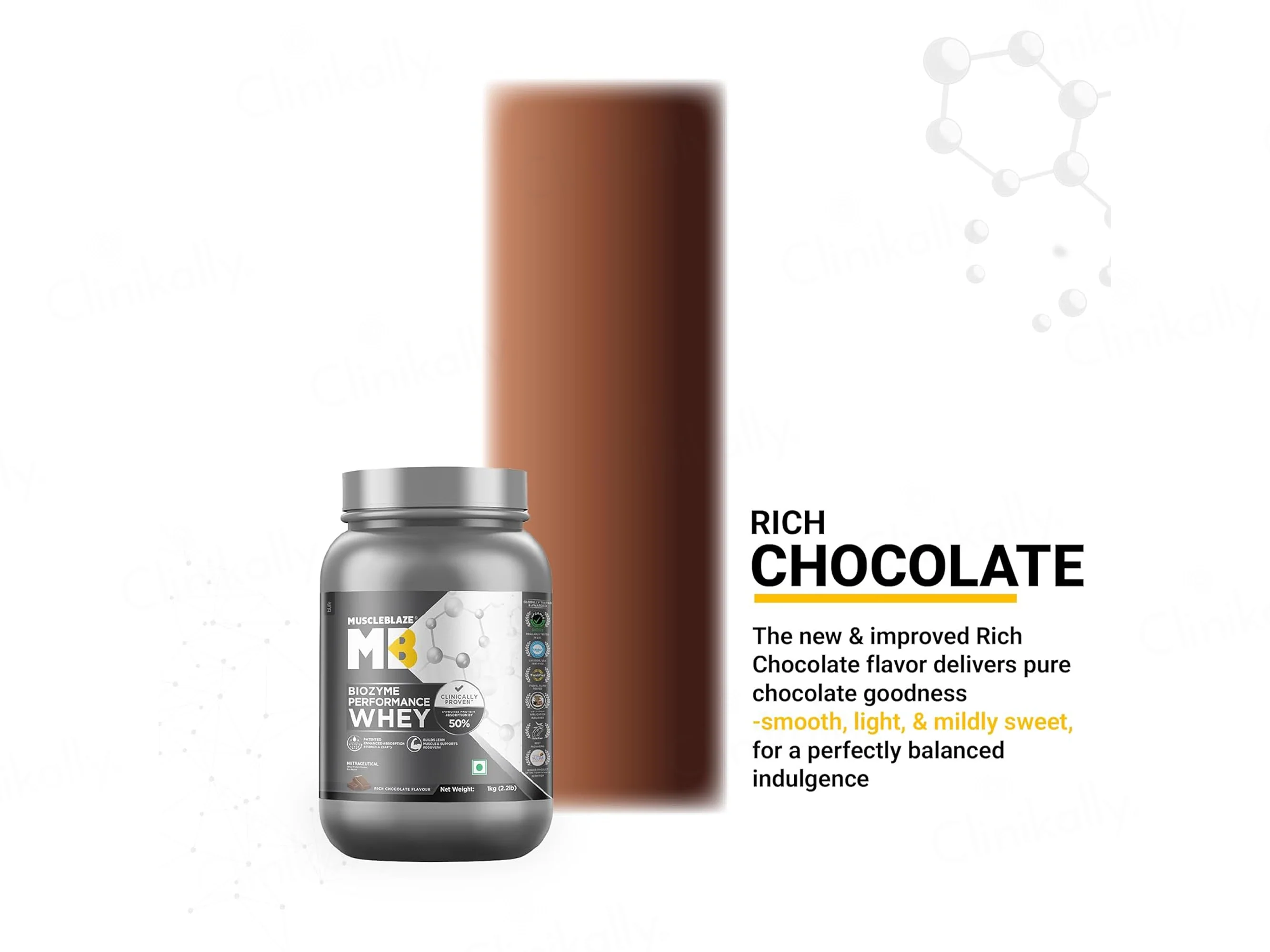 MuscleBlaze Biozyme Performance Whey Nutraceutical Powder - Rich Chocolate Flavour - Image 3