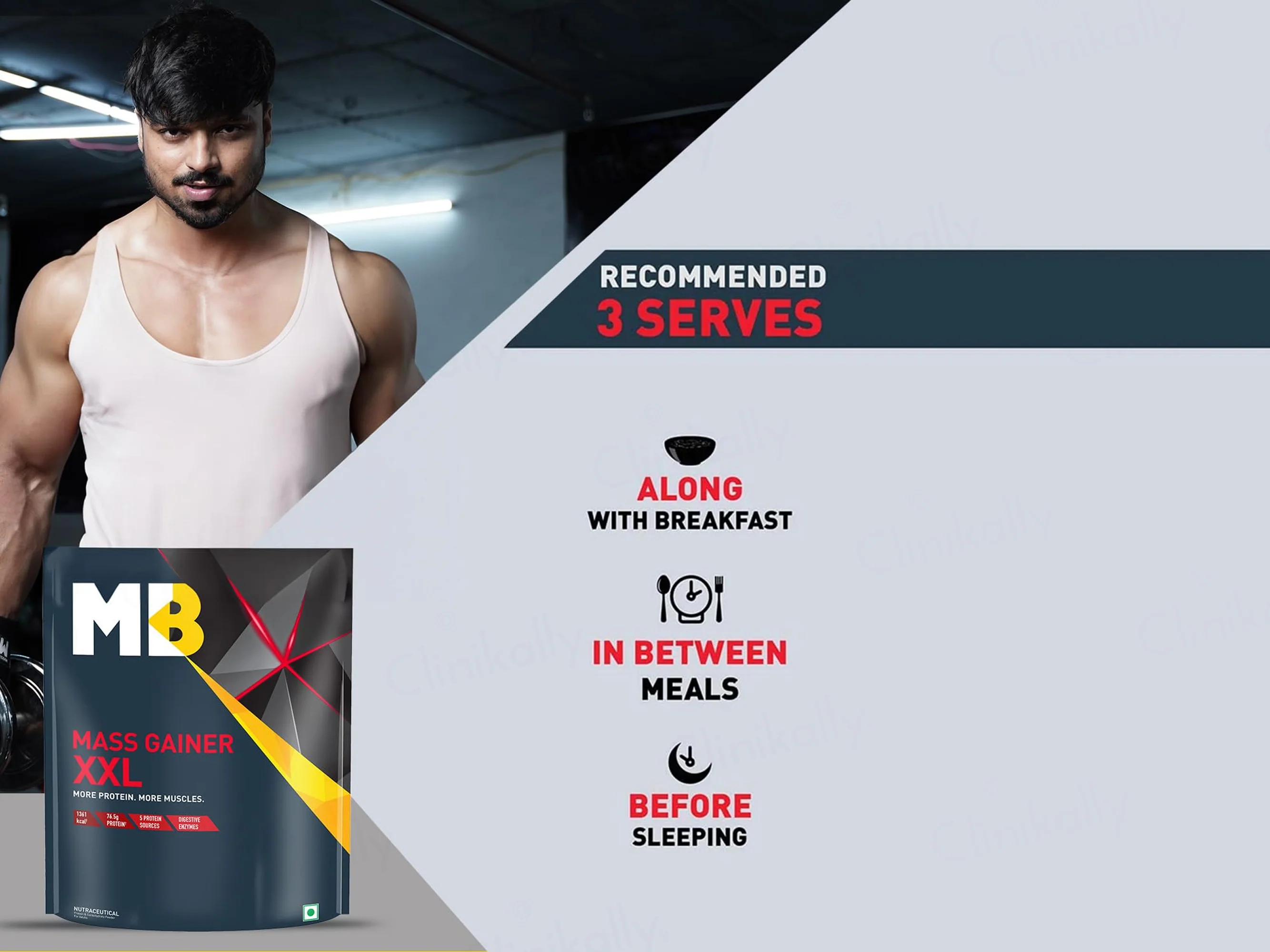MuscleBlaze Mass Gainer XXL Nutraceutical Powder - Chocolate Flavour - Image 3