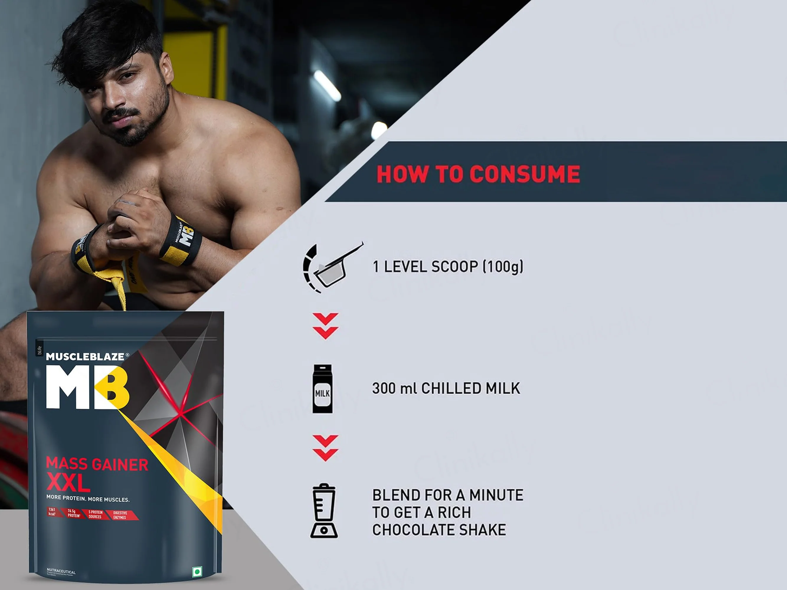 MuscleBlaze Mass Gainer XXL Nutraceutical Powder - Chocolate Flavour - Image 4