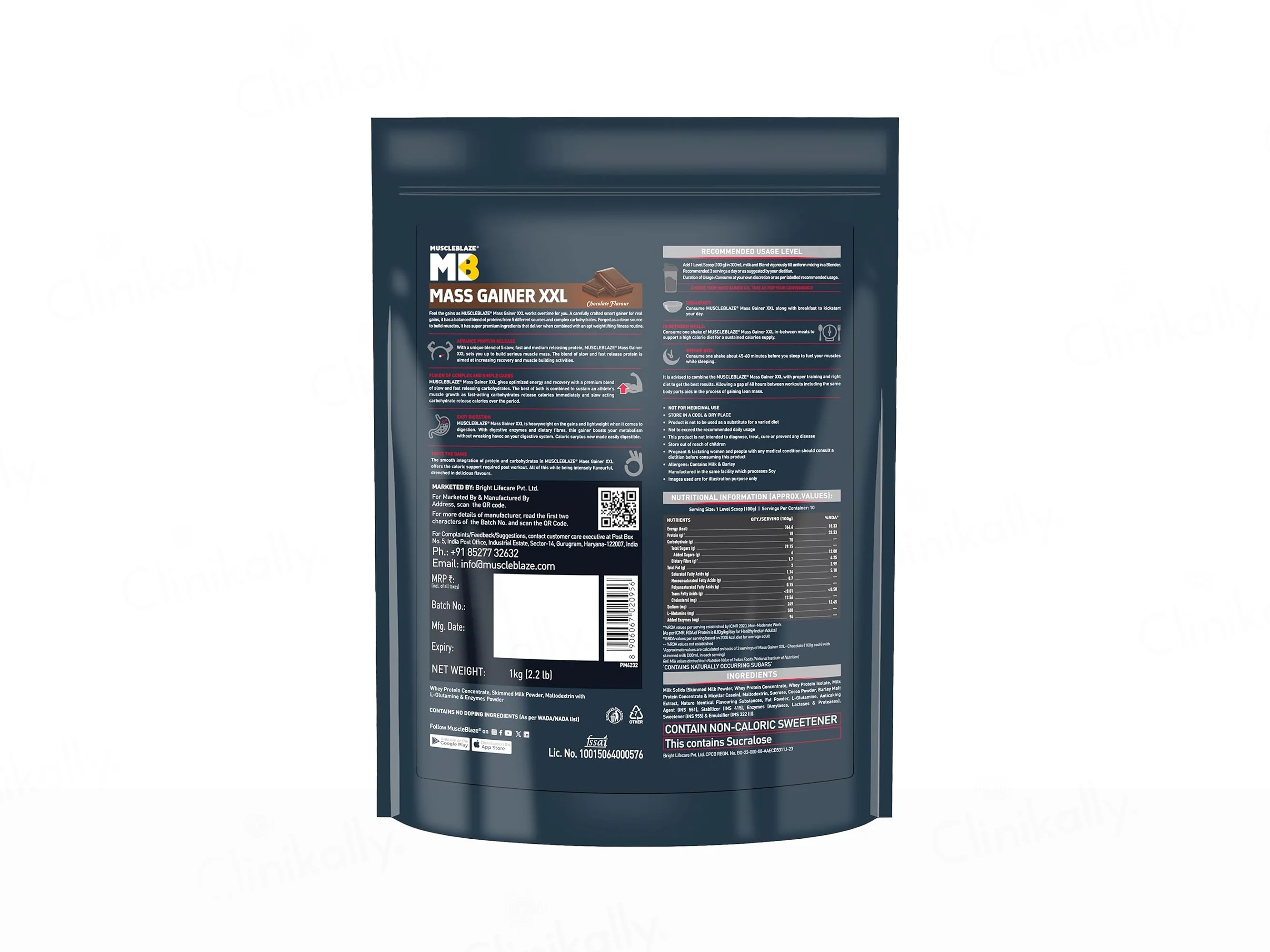 MuscleBlaze Mass Gainer XXL Nutraceutical Powder - Chocolate Flavour - Image 5