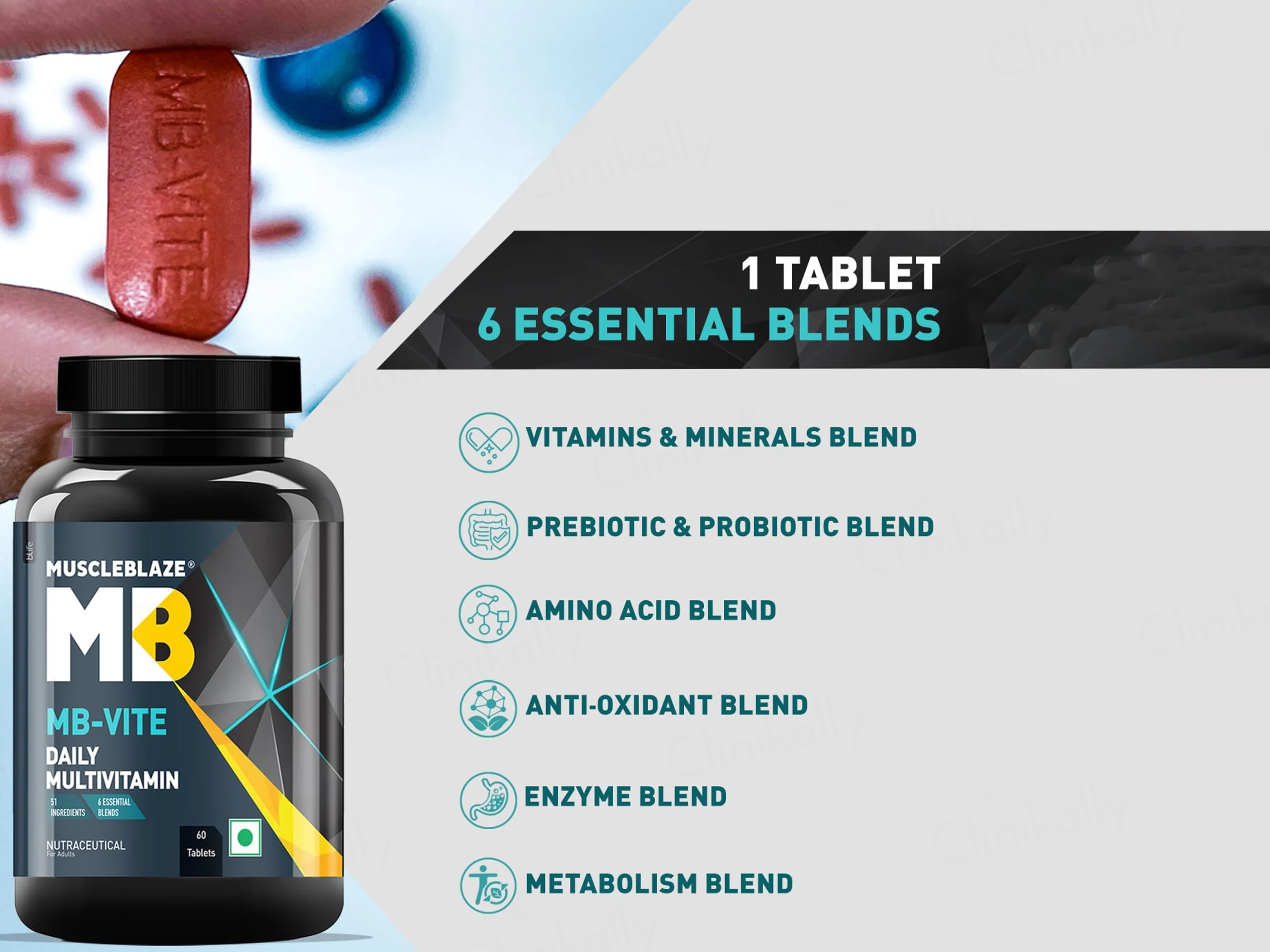 MuscleBlaze MB-Vite Daily Multivitamin Nutraceutical Tablet For Adults - Image 2