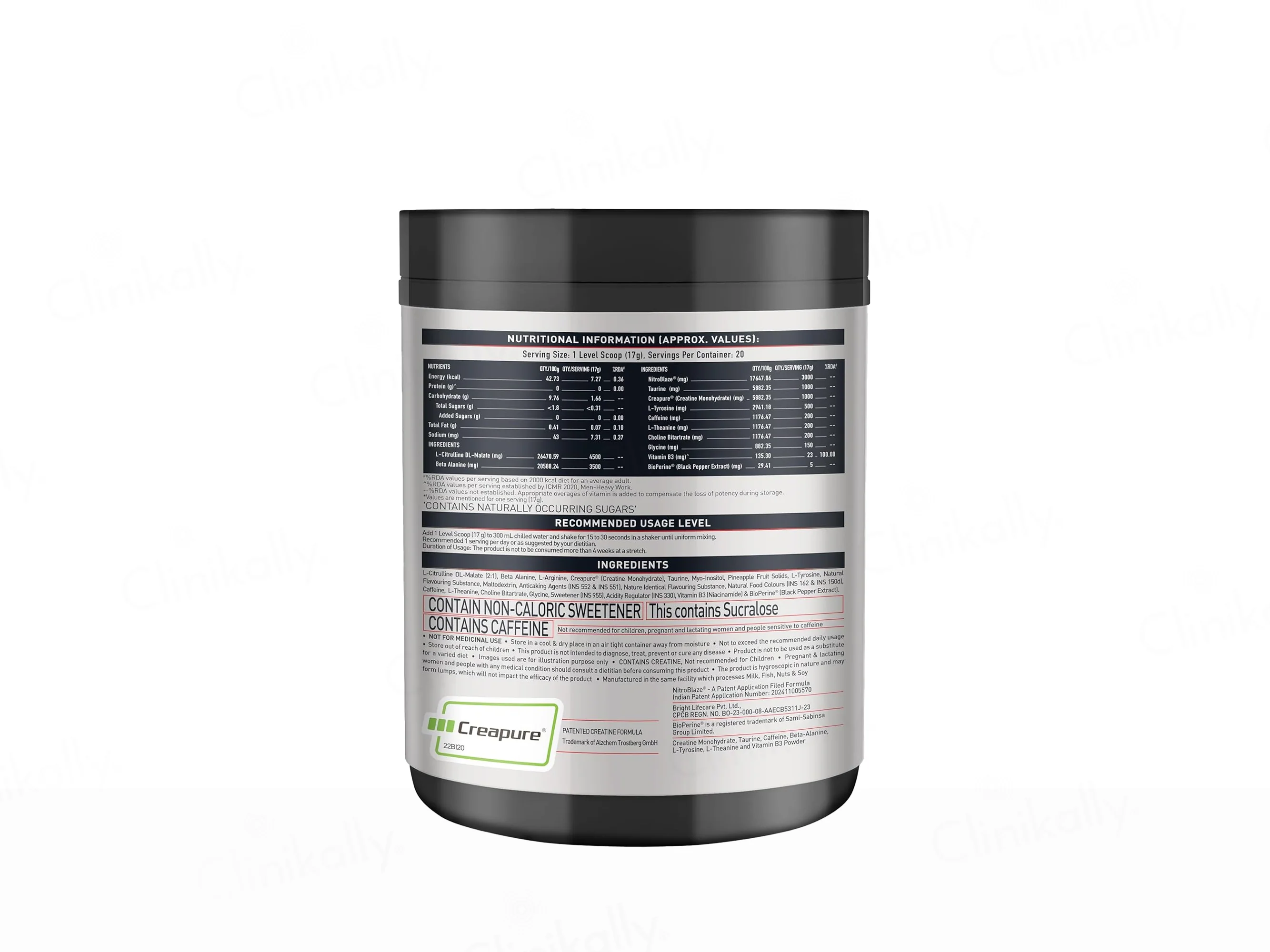 MuscleBlaze Pre-Workout Wrathx Nutraceutical Powder - Fruit Fury Flavour - Image 2