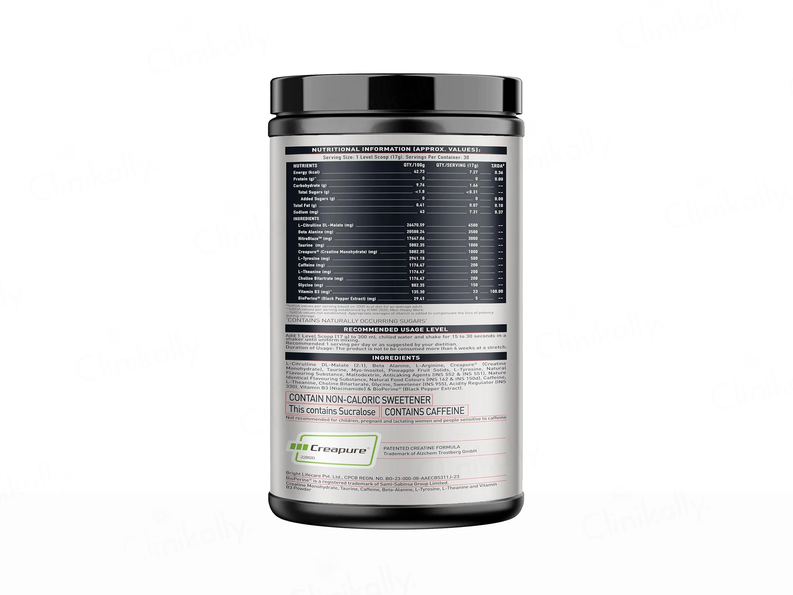 MuscleBlaze Pre-Workout Wrathx Nutraceutical Powder - Fruit Fury Flavour - Image 6