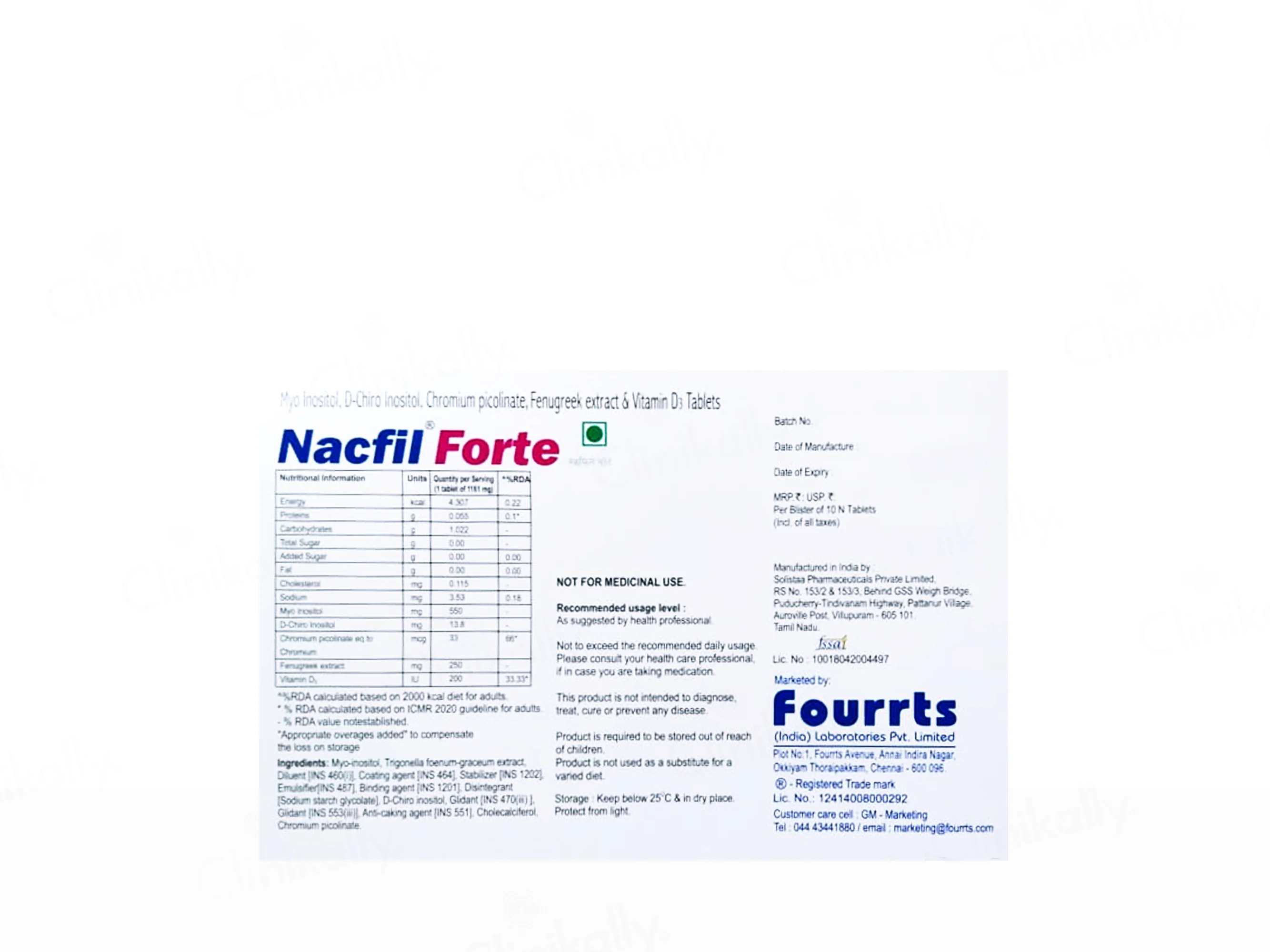 Nacfil Forte Nutraceutical Tablet For Adults - Image 2