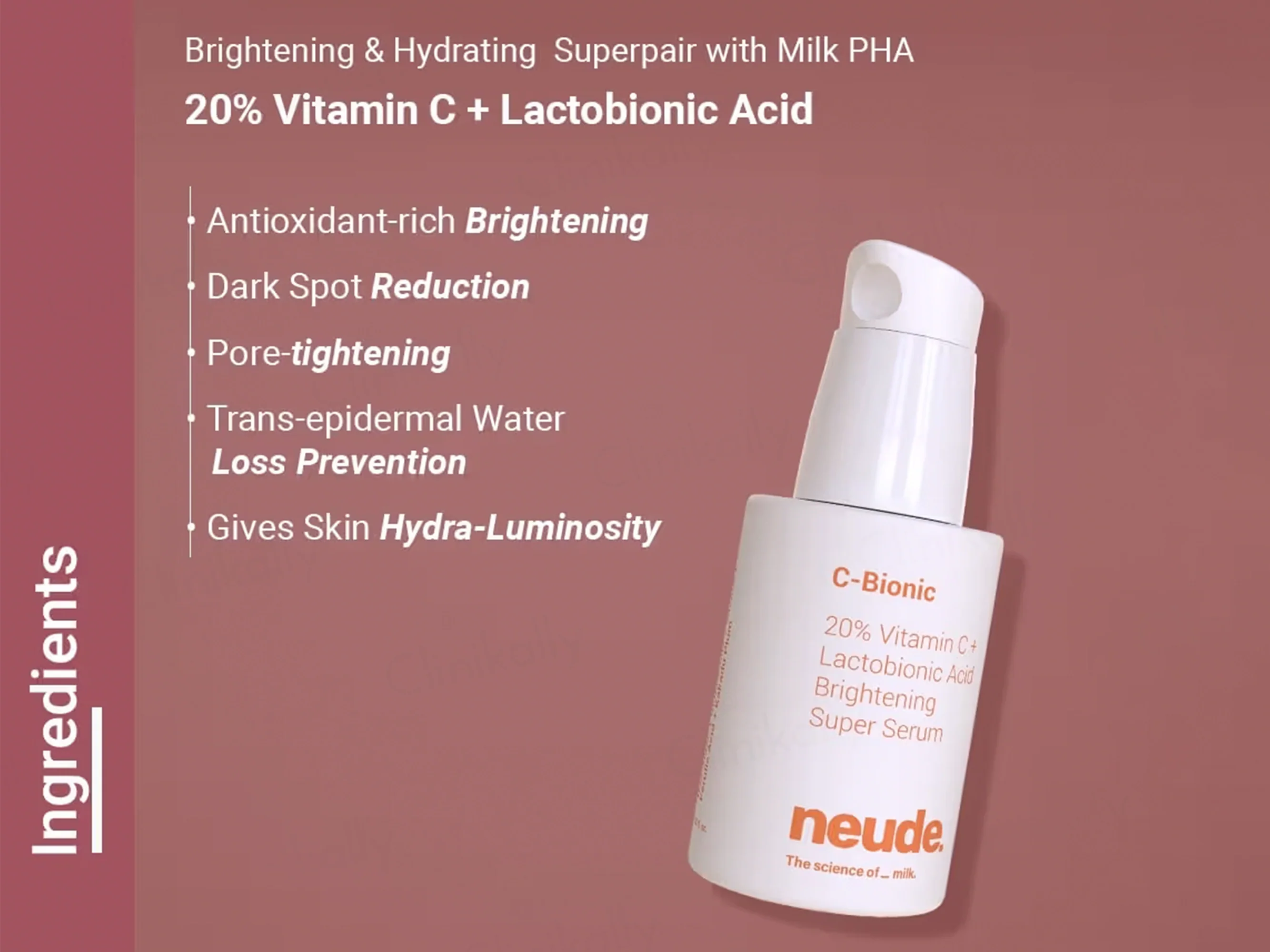 Neude C-Bionic 20% Vitamin C + Lactobionic Acid Brightening Super Face Serum - Image 5