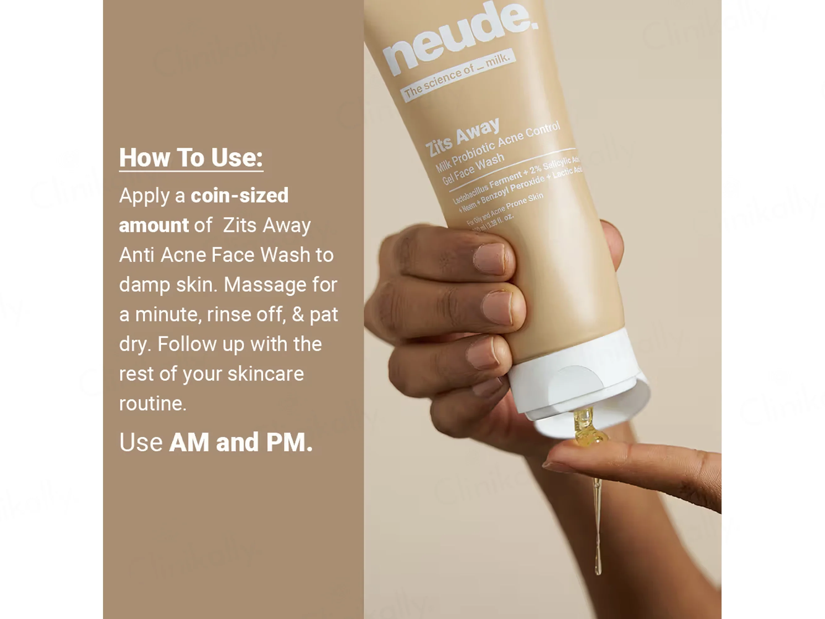 Neude Zits Away Milk Probiotic Acne Control Gel Face Wash - Image 7