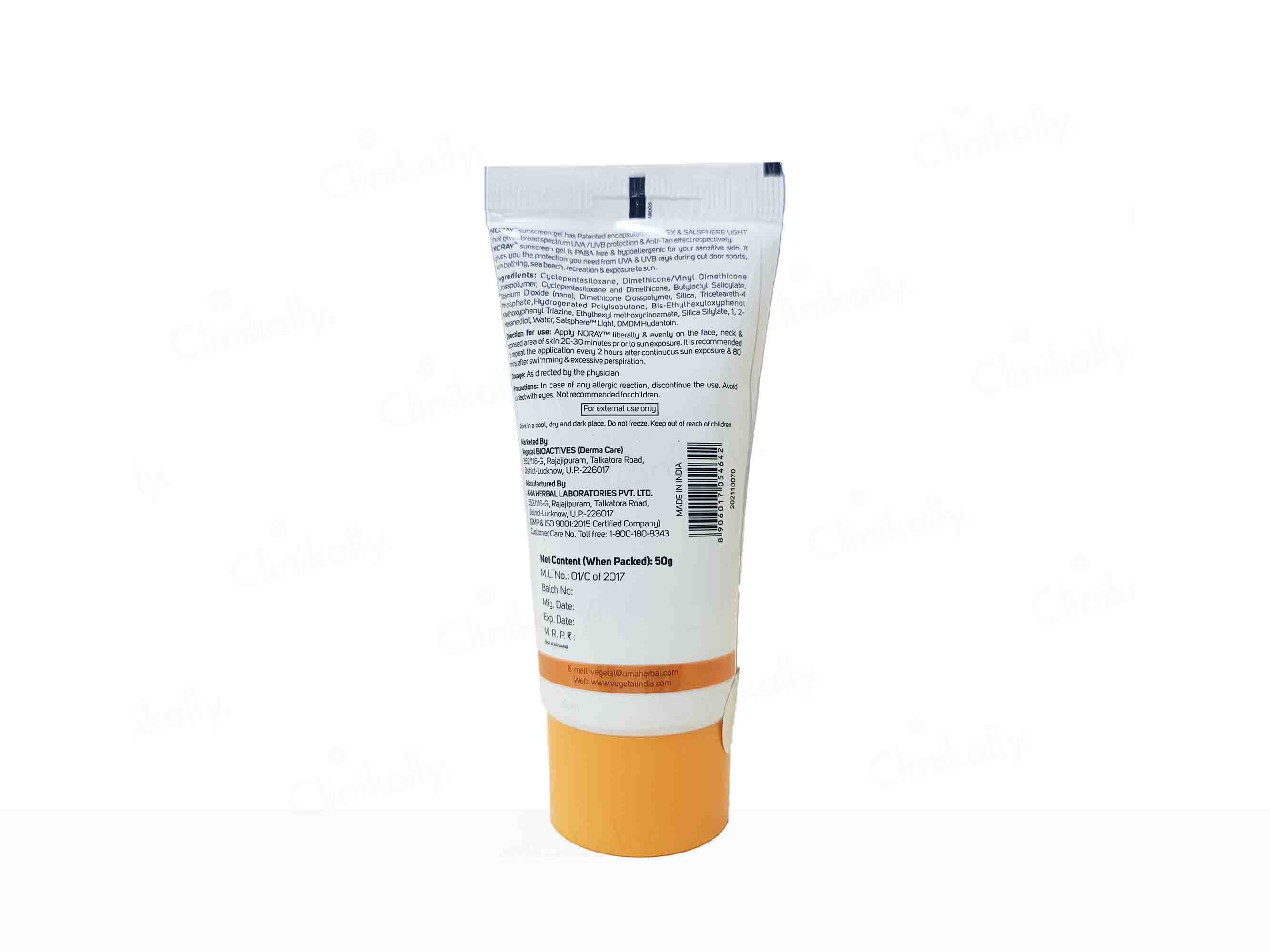 Vegetal Noray Matte Finish Sunscreen Gel SPF 50 PA+++ - Image 3