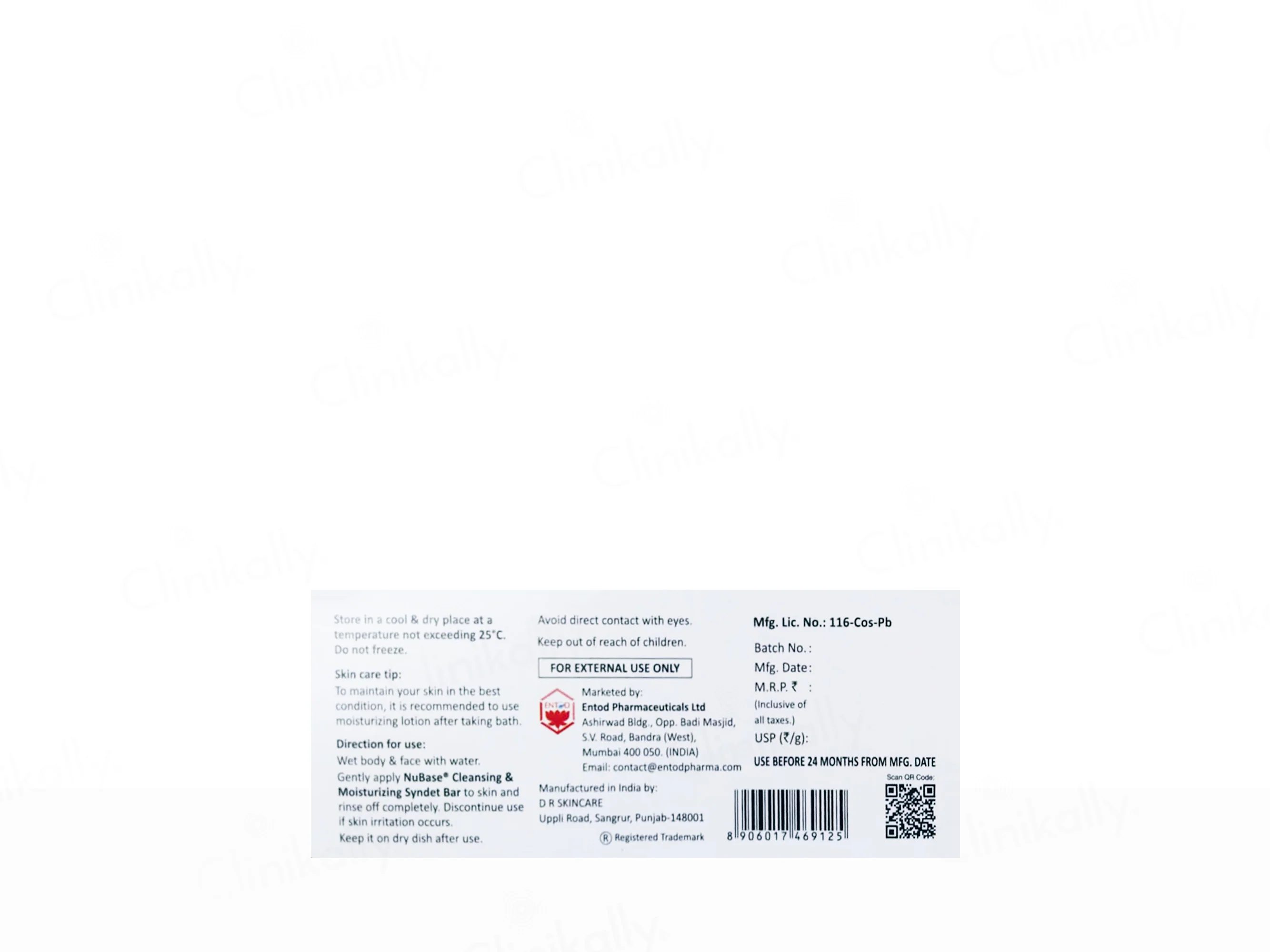 NuBase Cleansing & Moisturising Syndet Bar For Dry & Sensitive Skin - Image 3