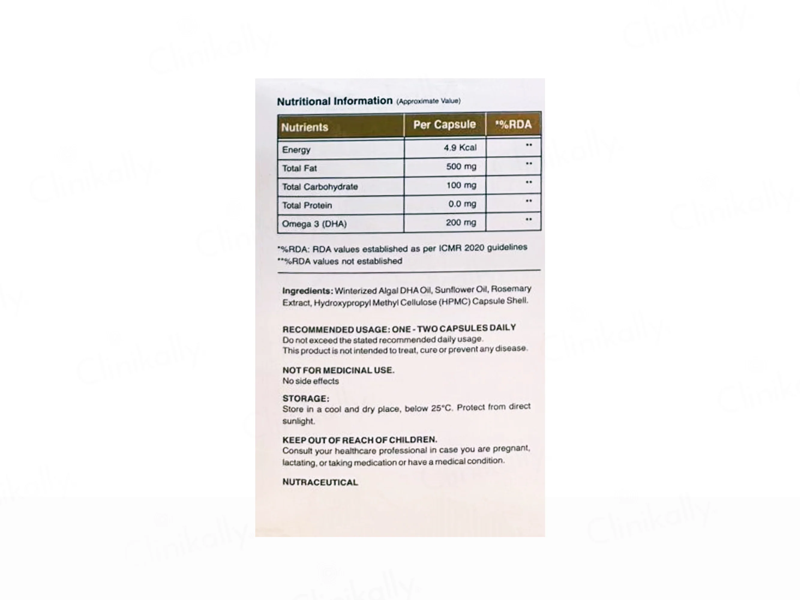 Nusaude Veg Omega 3 Nutraceutical Liquid Filled Capsule - Image 2