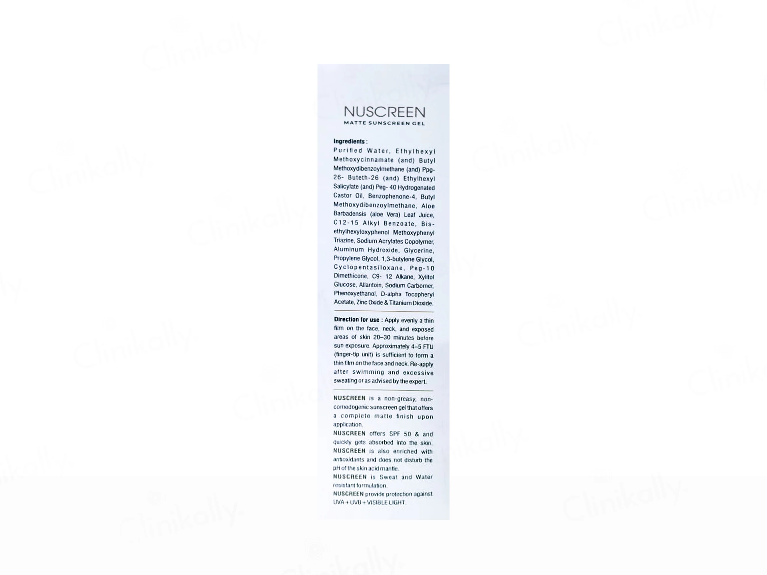 Nuscreen Matte Sunscreen Gel SPF 50+ PA++++ - Image 2