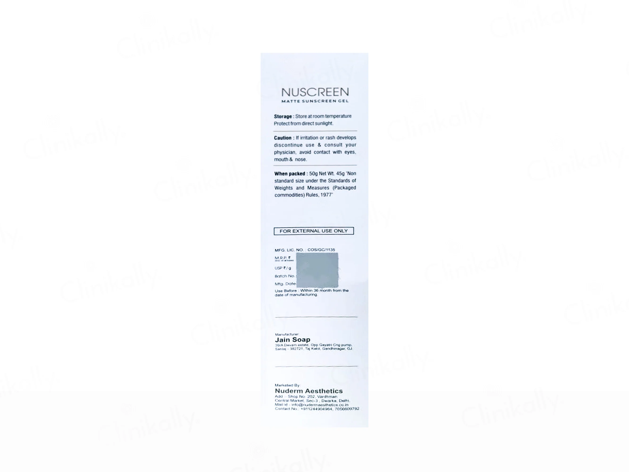 Nuscreen Matte Sunscreen Gel SPF 50+ PA++++ - Image 3