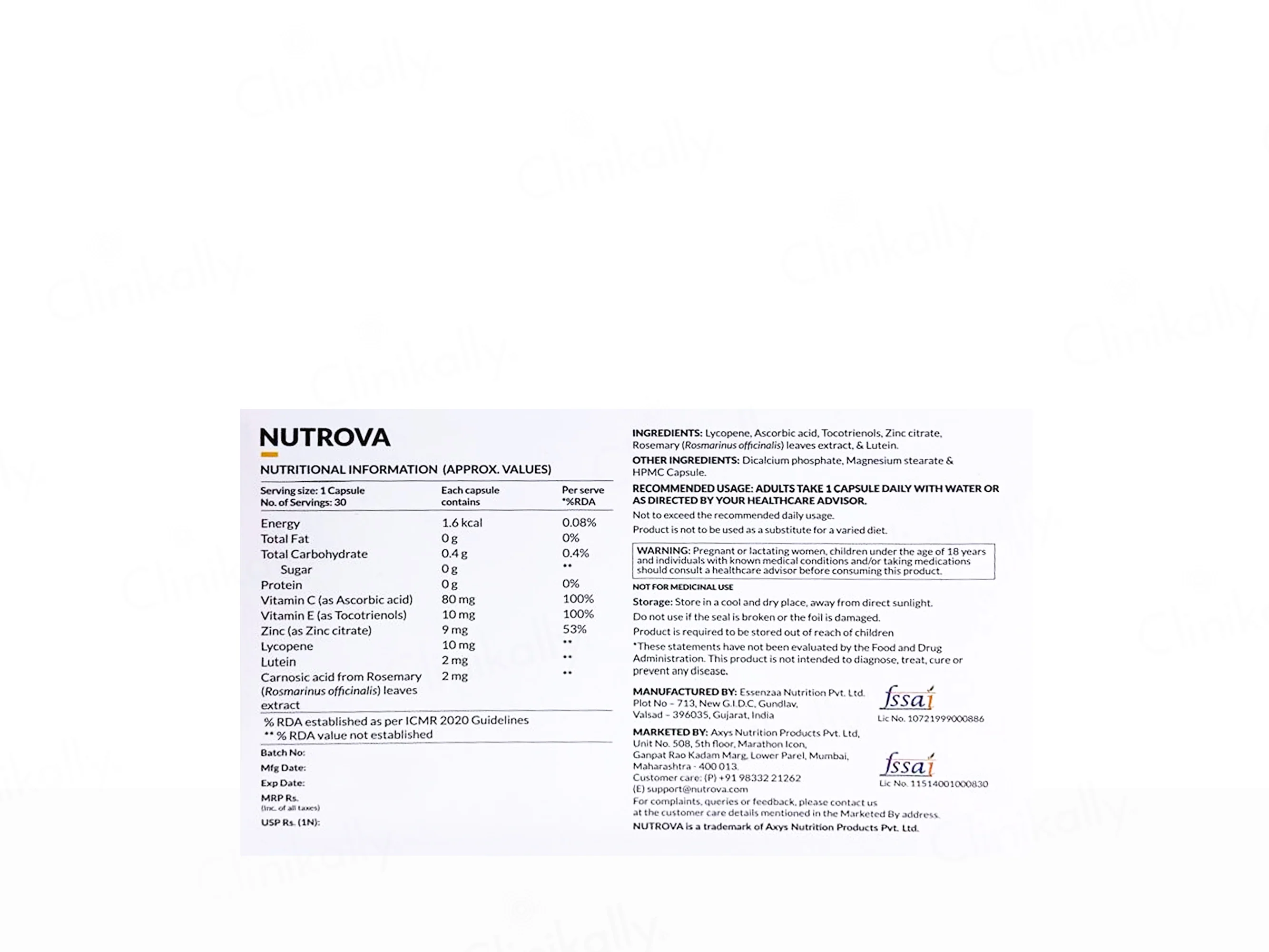 Nutrova Caroshield Nutraceutical Capsule - Image 2