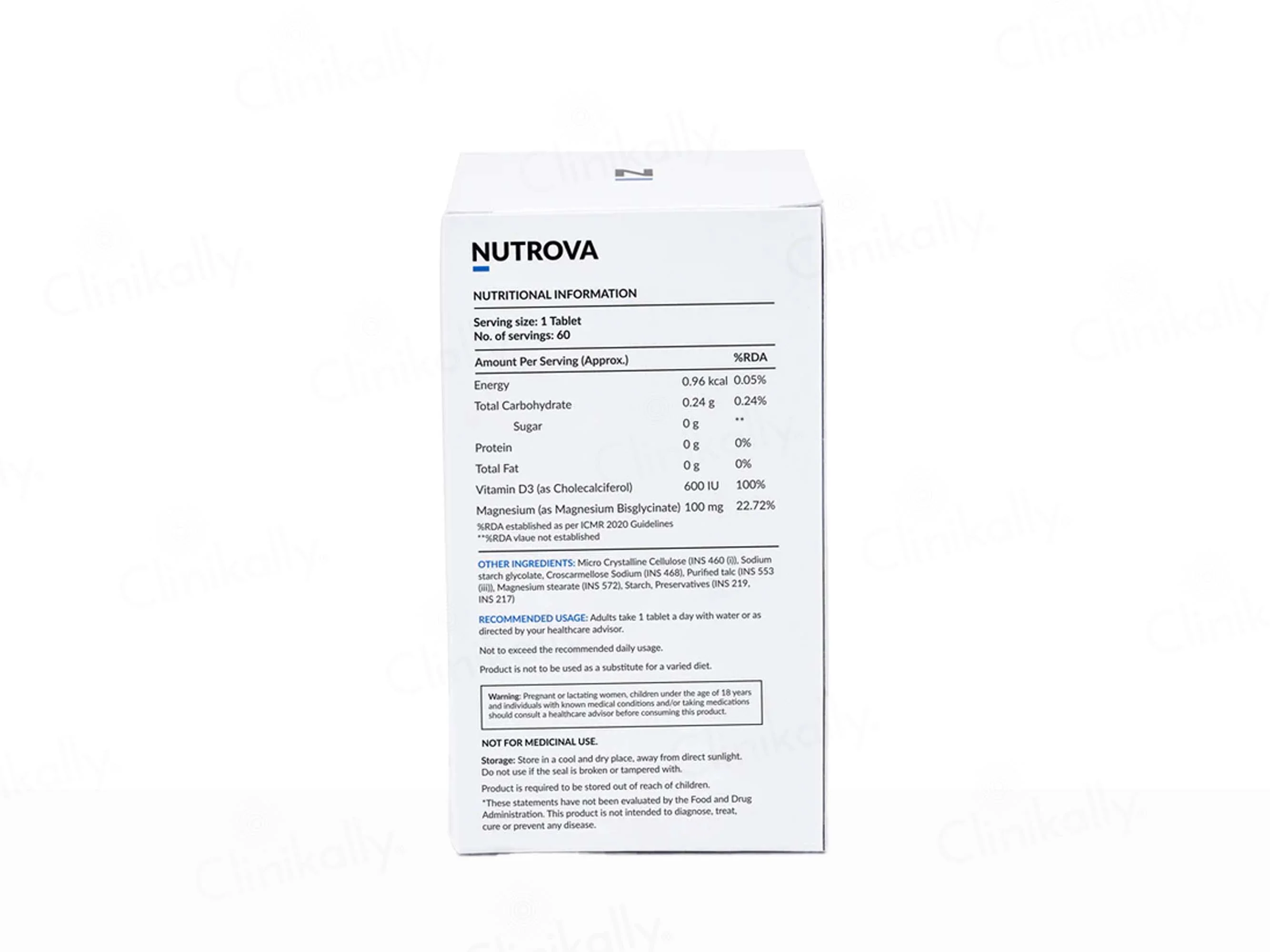 Nutrova Magnesium + D3 Health Supplement Tablet - Image 4