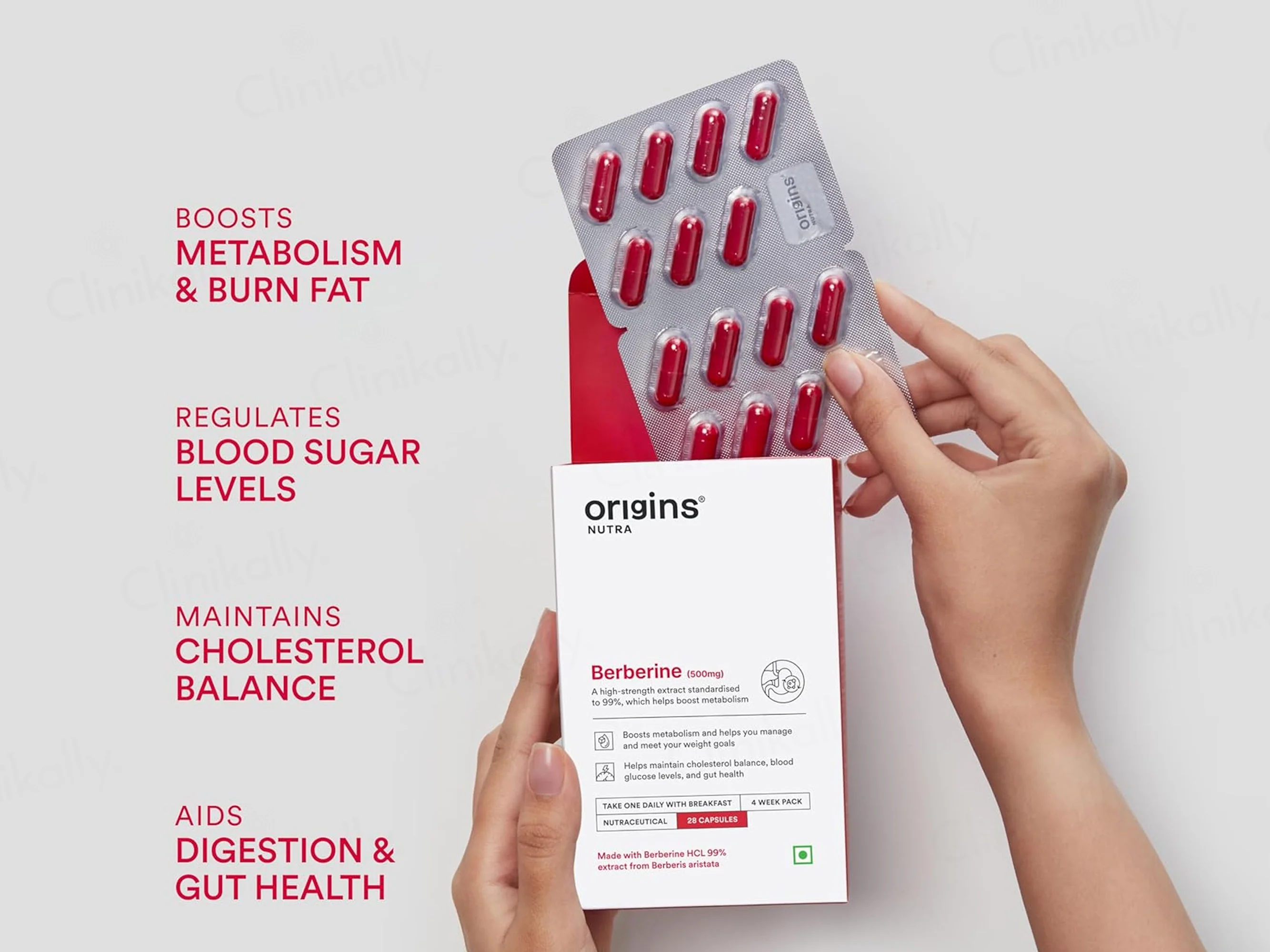 Origins Nutra Berberine 500mg Nutraceutical Veg Capsule - Image 2