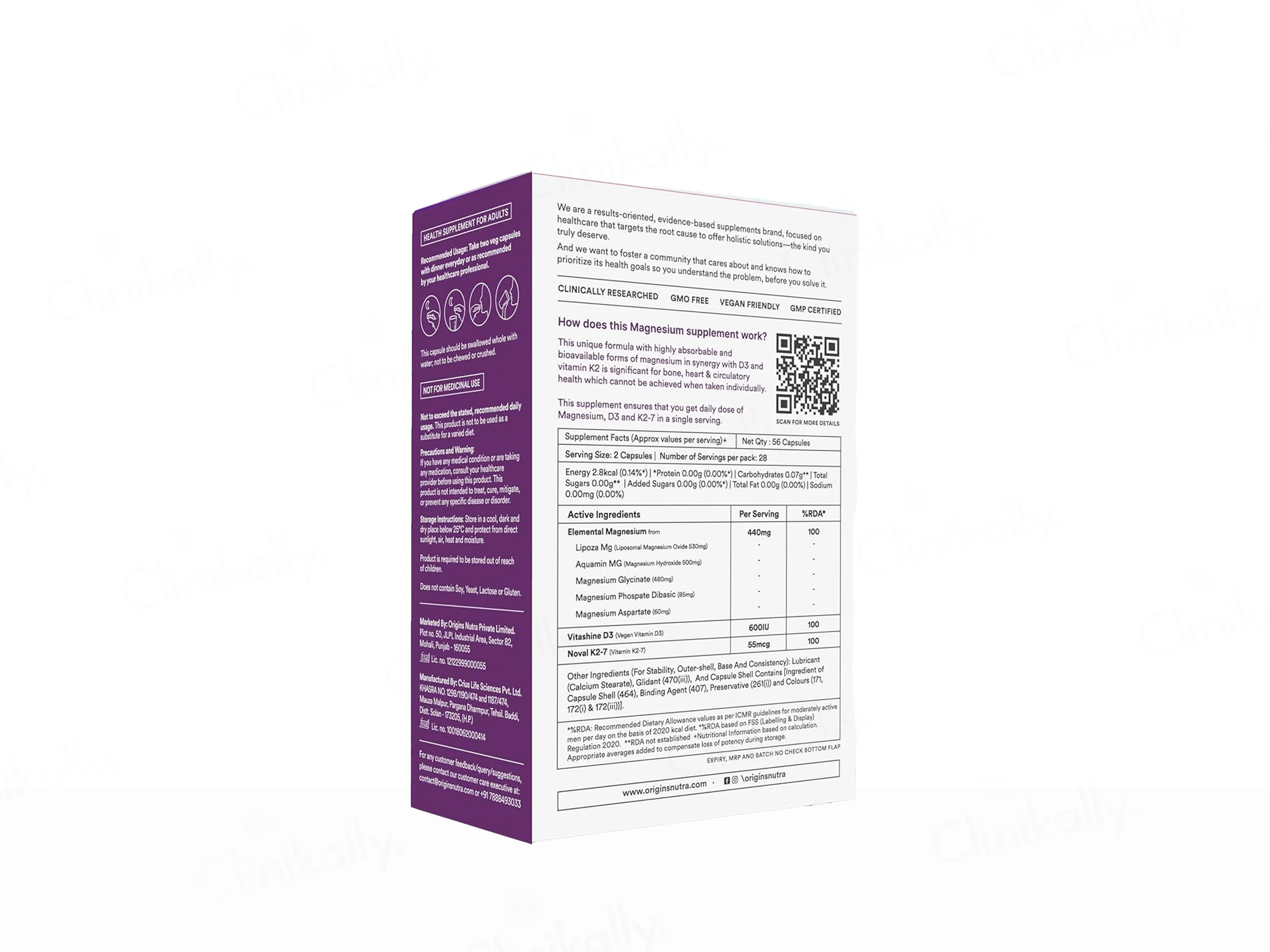 Origins Nutra Magnesium + D3 + K2 Health Supplement Capsule For Men - Image 8