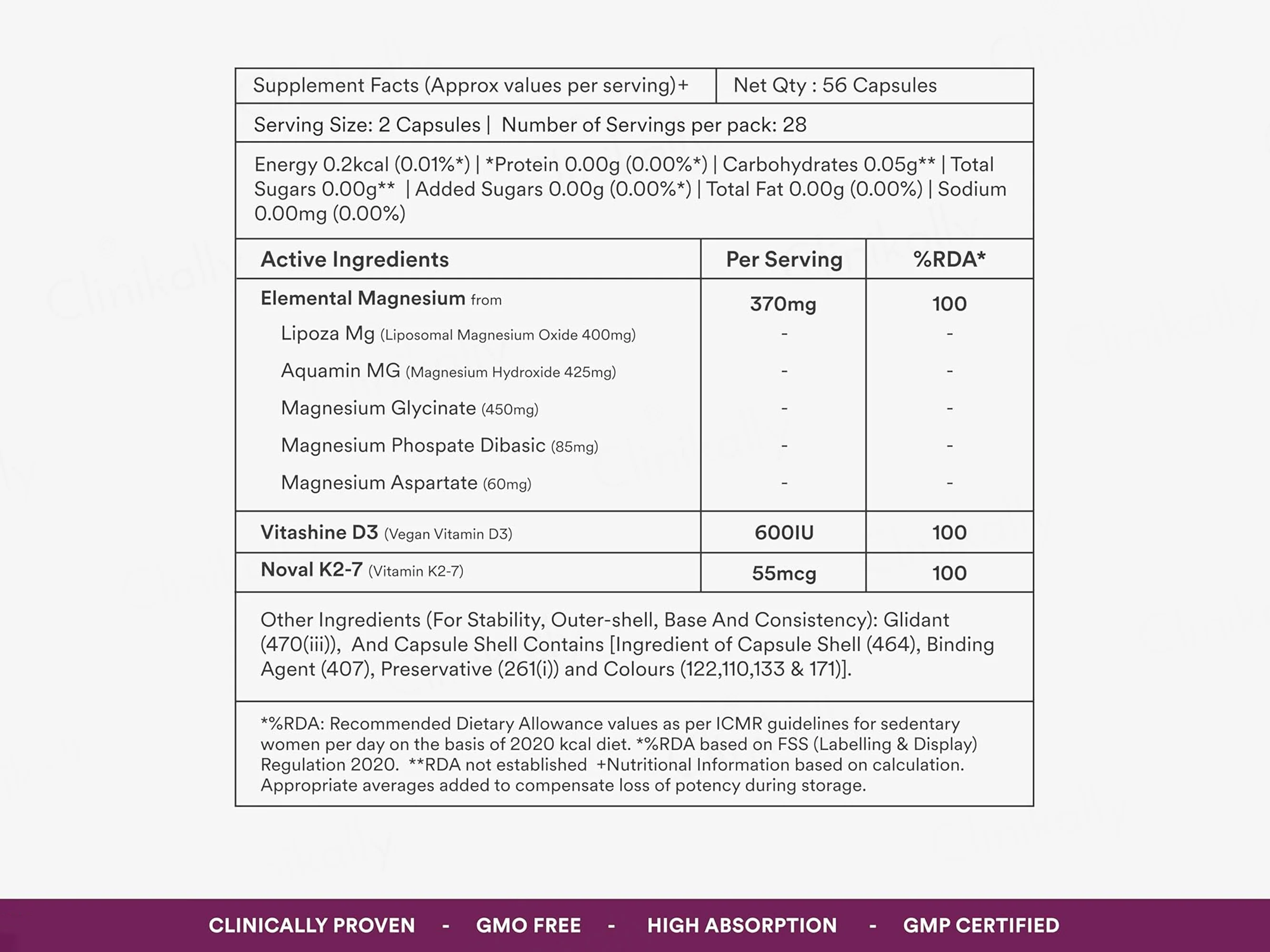 Origins Nutra Magnesium + D3 + K2 Health Supplement Capsule For Women - Image 5