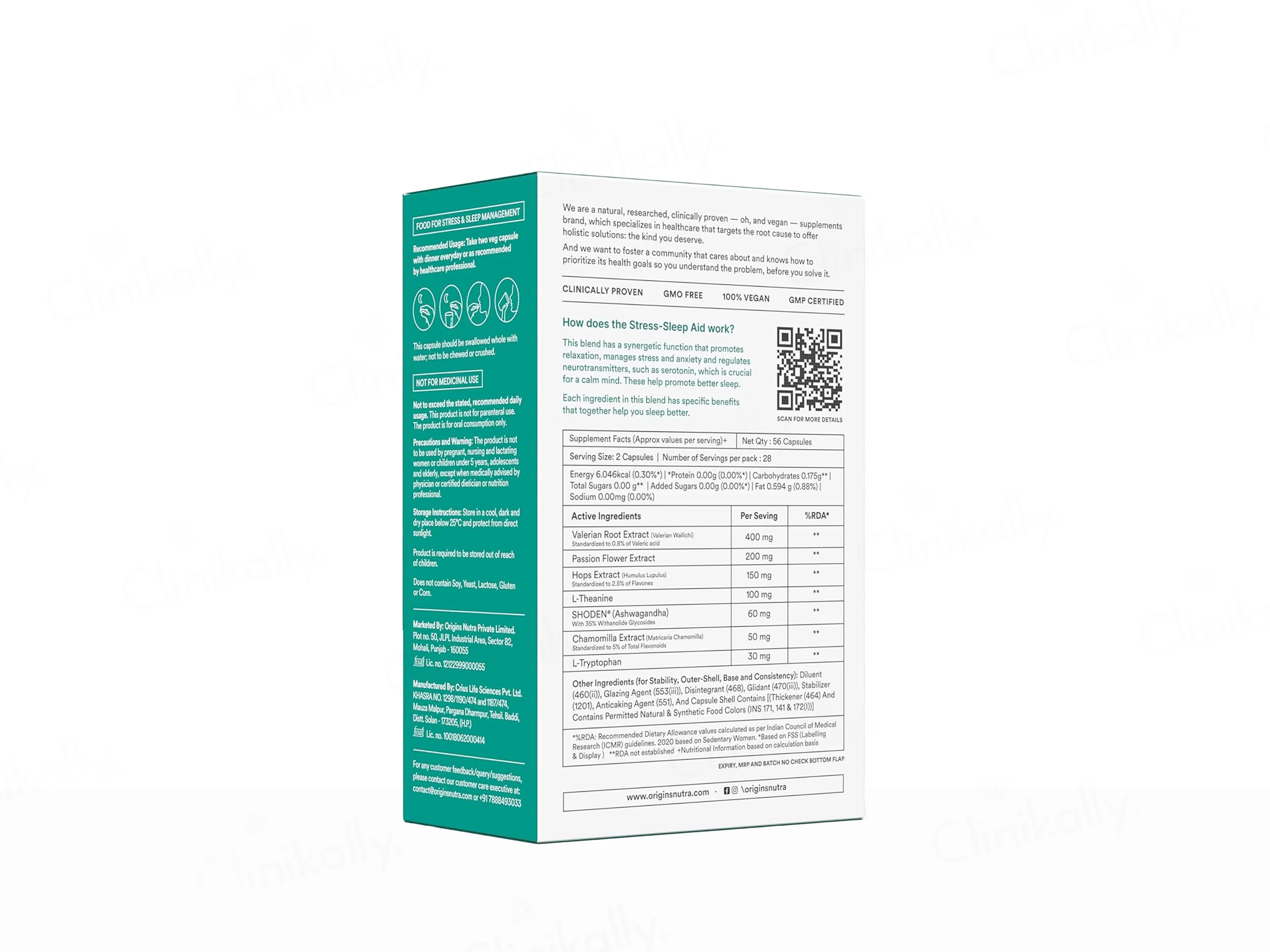 Origins Nutra Stress-Sleep Aid Nutraceutical Veg Capsule - Image 8