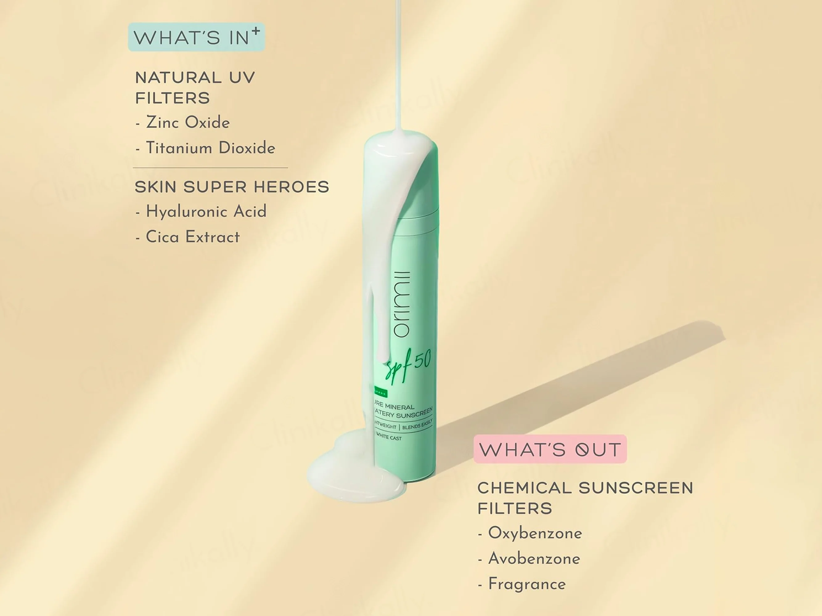 Orimii Pure Mineral Watery Sunscreen SPF 50 PA++++ - Image 5