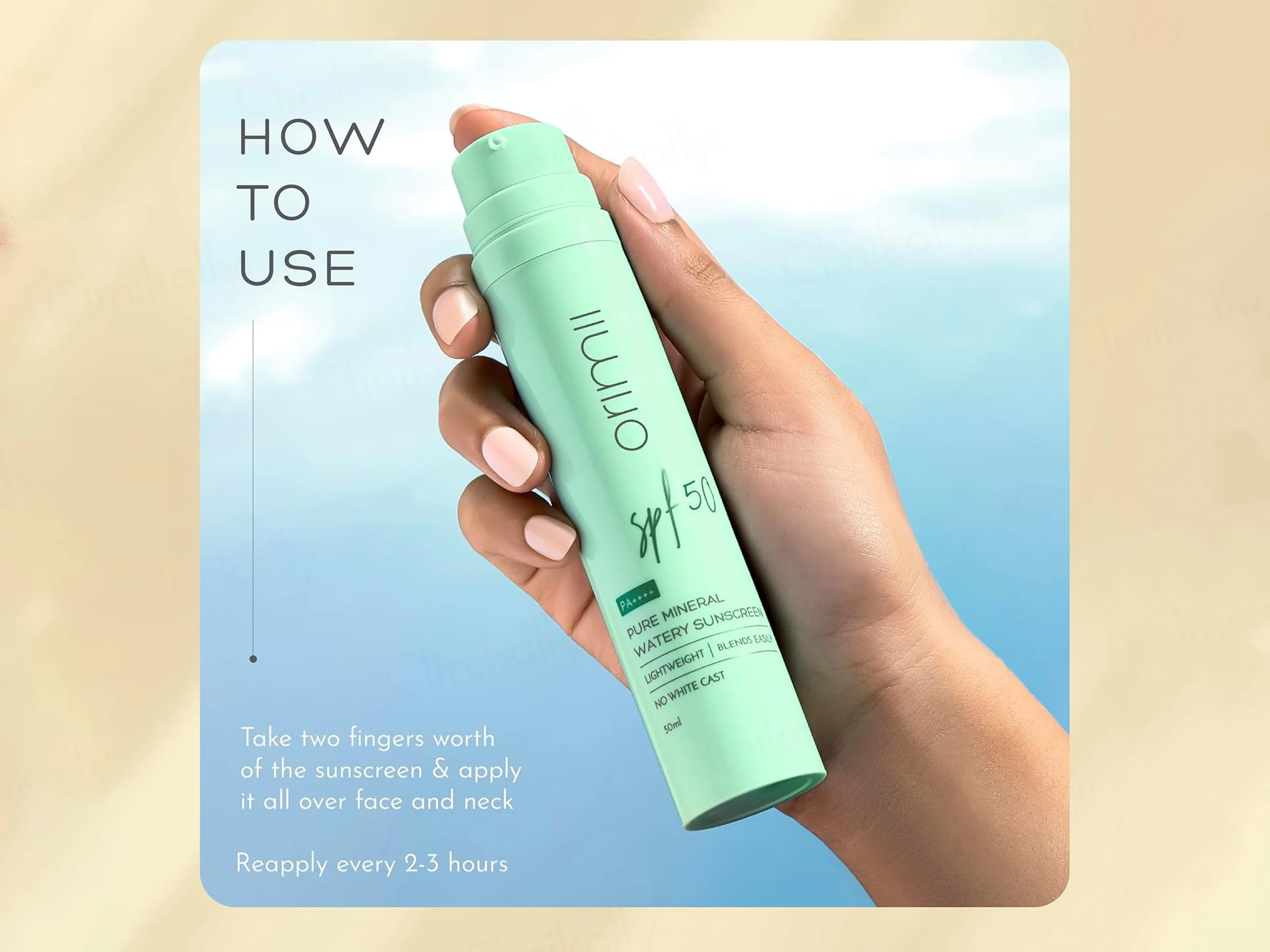Orimii Pure Mineral Watery Sunscreen SPF 50 PA++++ - Image 6