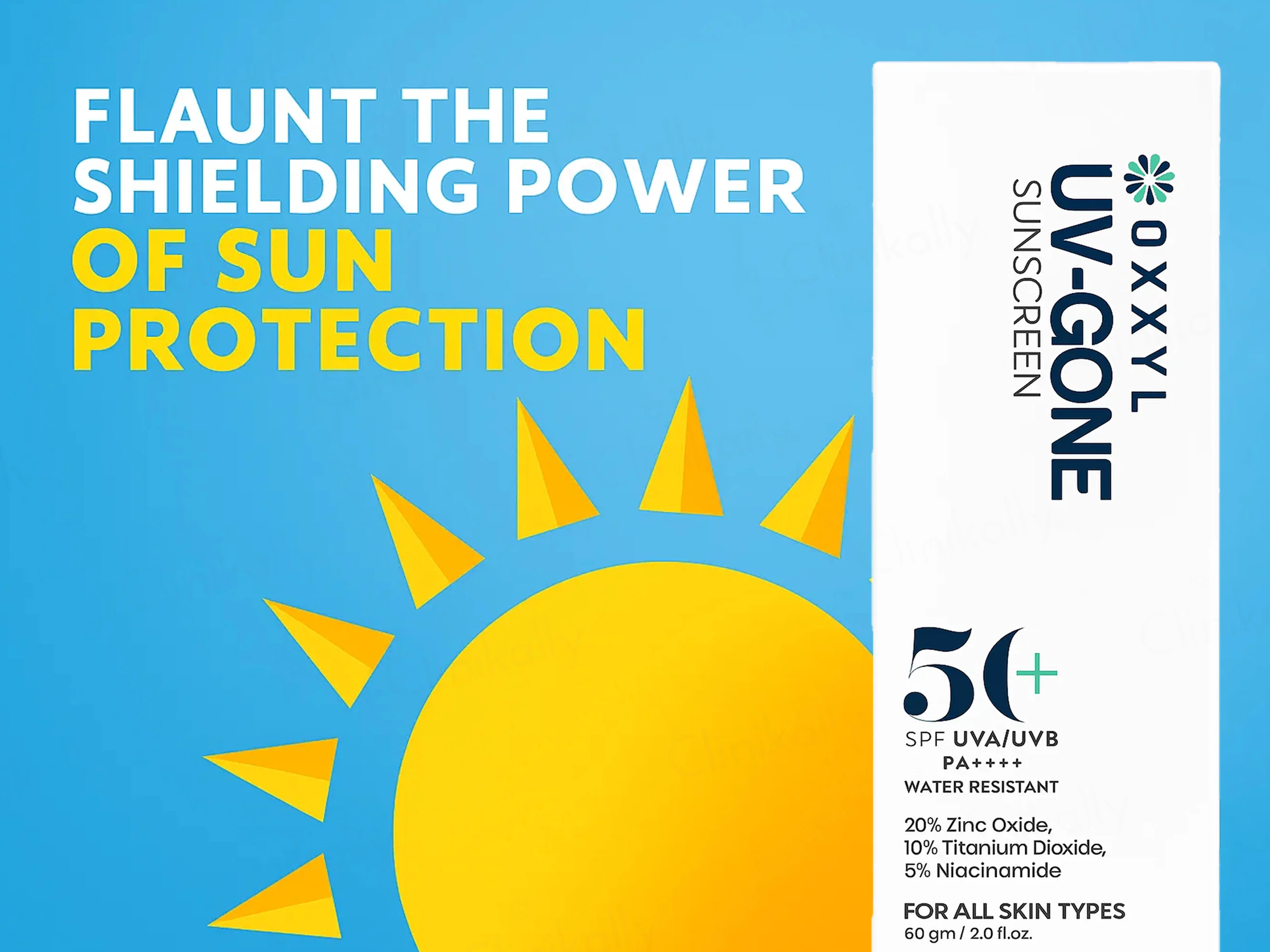 Oxxyl UV-Gone Water Resistant Sunscreen SPF 50+ PA++++ - Image 3
