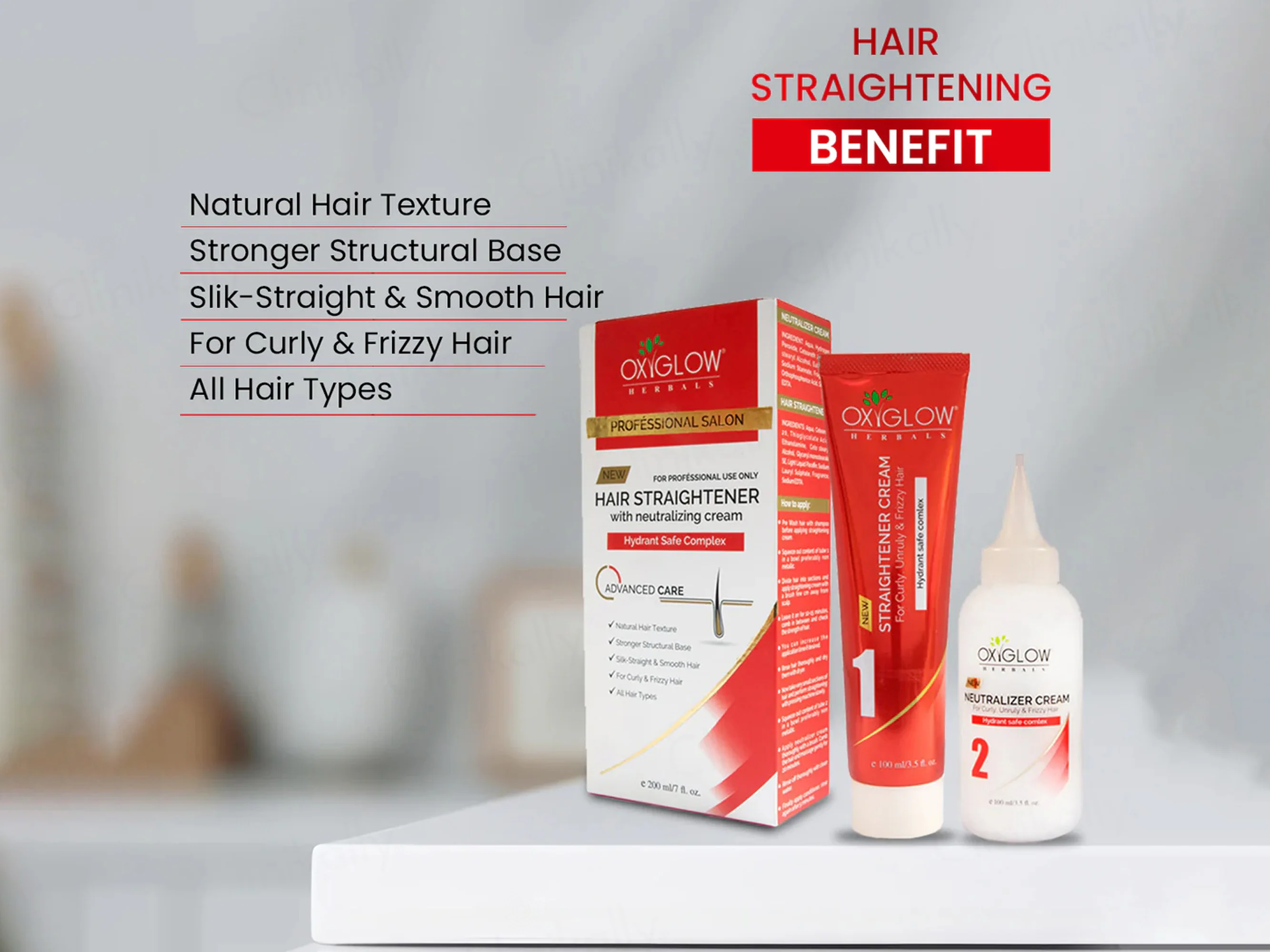 Oxyglow Professional Hair Straightener with Neutralizing Cream - Image 4