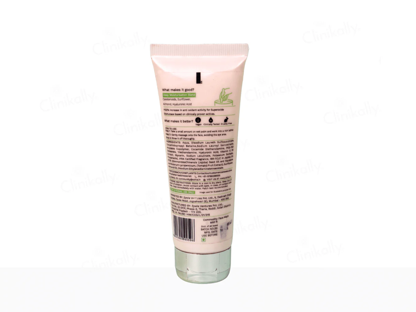 OZiva Bioactive Vitamin E122 Gel Face Wash - Image 2
