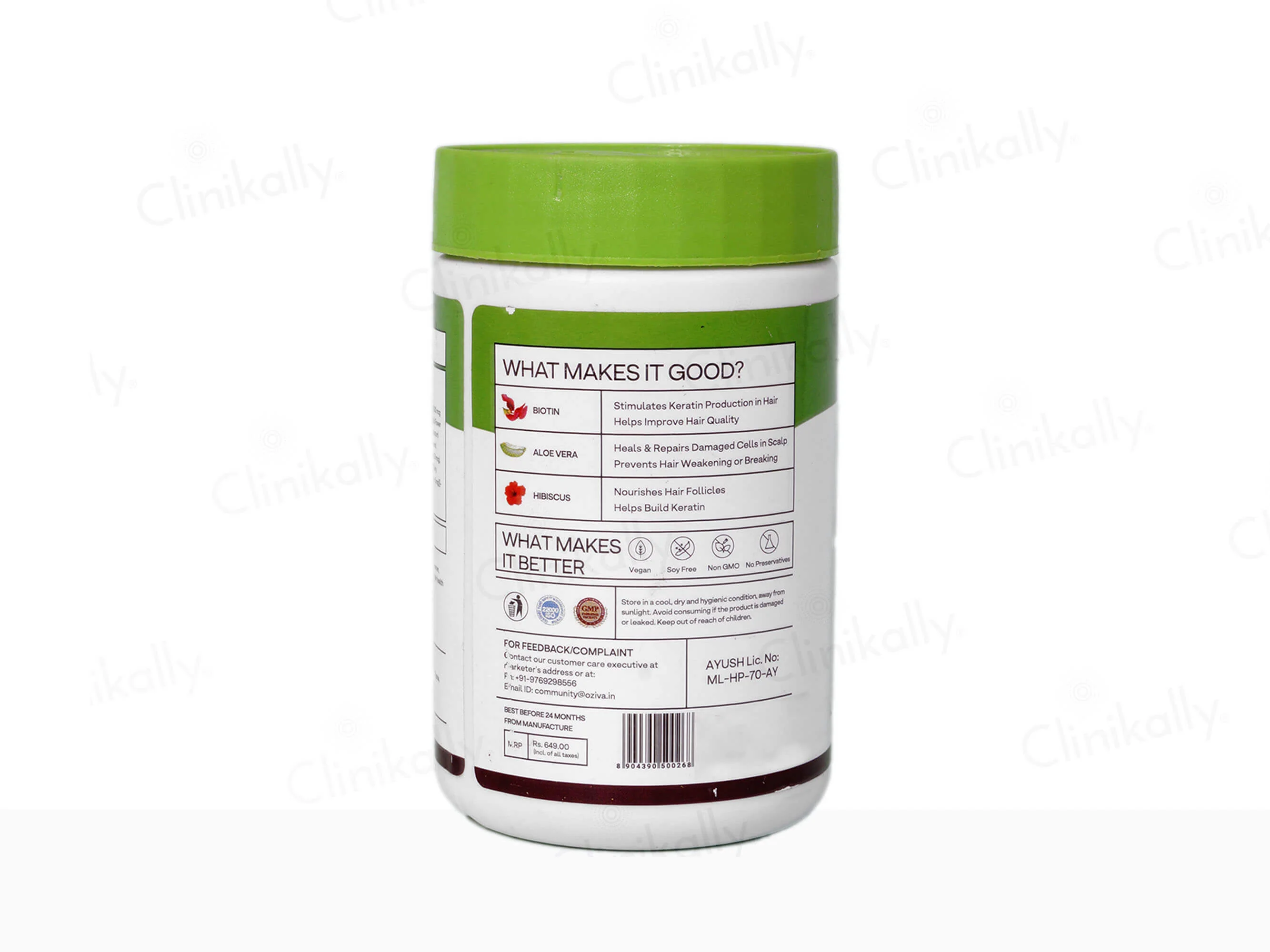 OZiva Biotin Xtra with Natural Vitamins & Keratin Builder Blend Capsule - Image 3