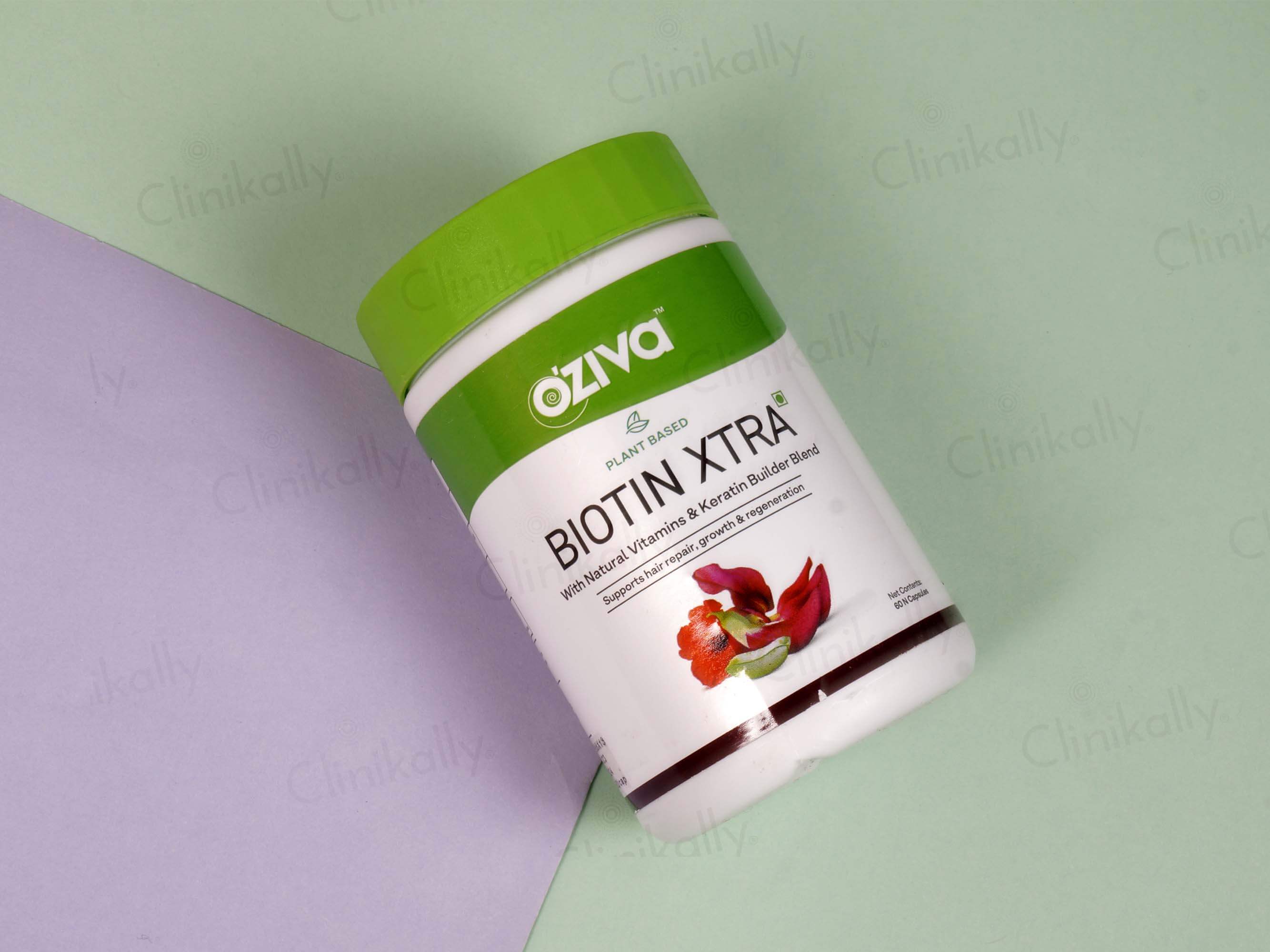 OZiva Biotin Xtra with Natural Vitamins & Keratin Builder Blend Capsule - Image 4