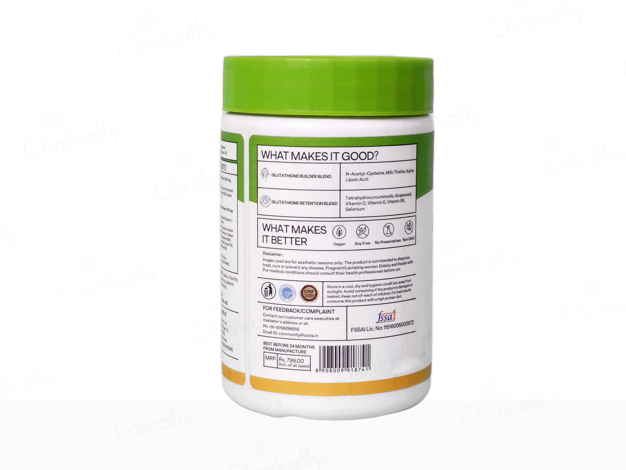 OZiva Glutathione Builder Skin Brightening & Anti-Ageing Capsule - Image 2