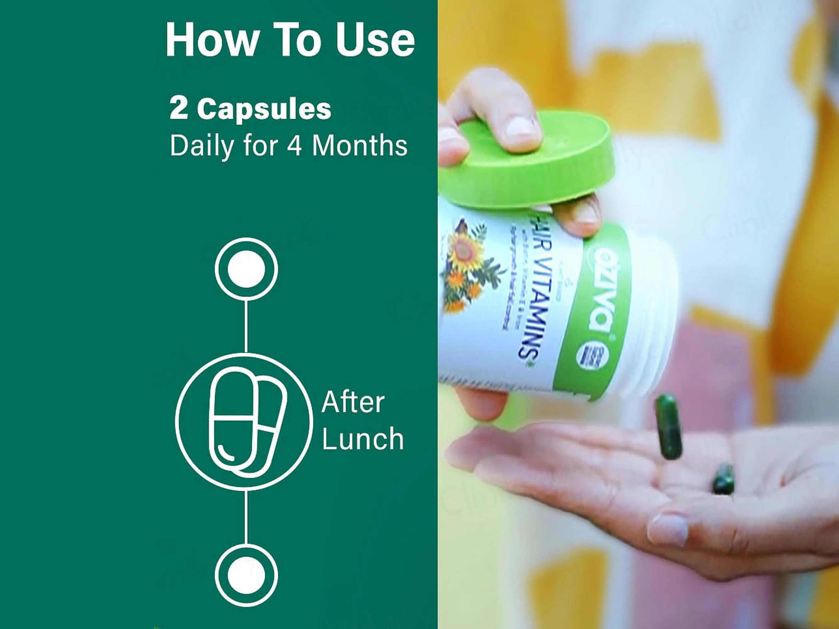 OZiva Hair Vitamins Capsule For Hair Growth & Hair Fall Control - Image 2