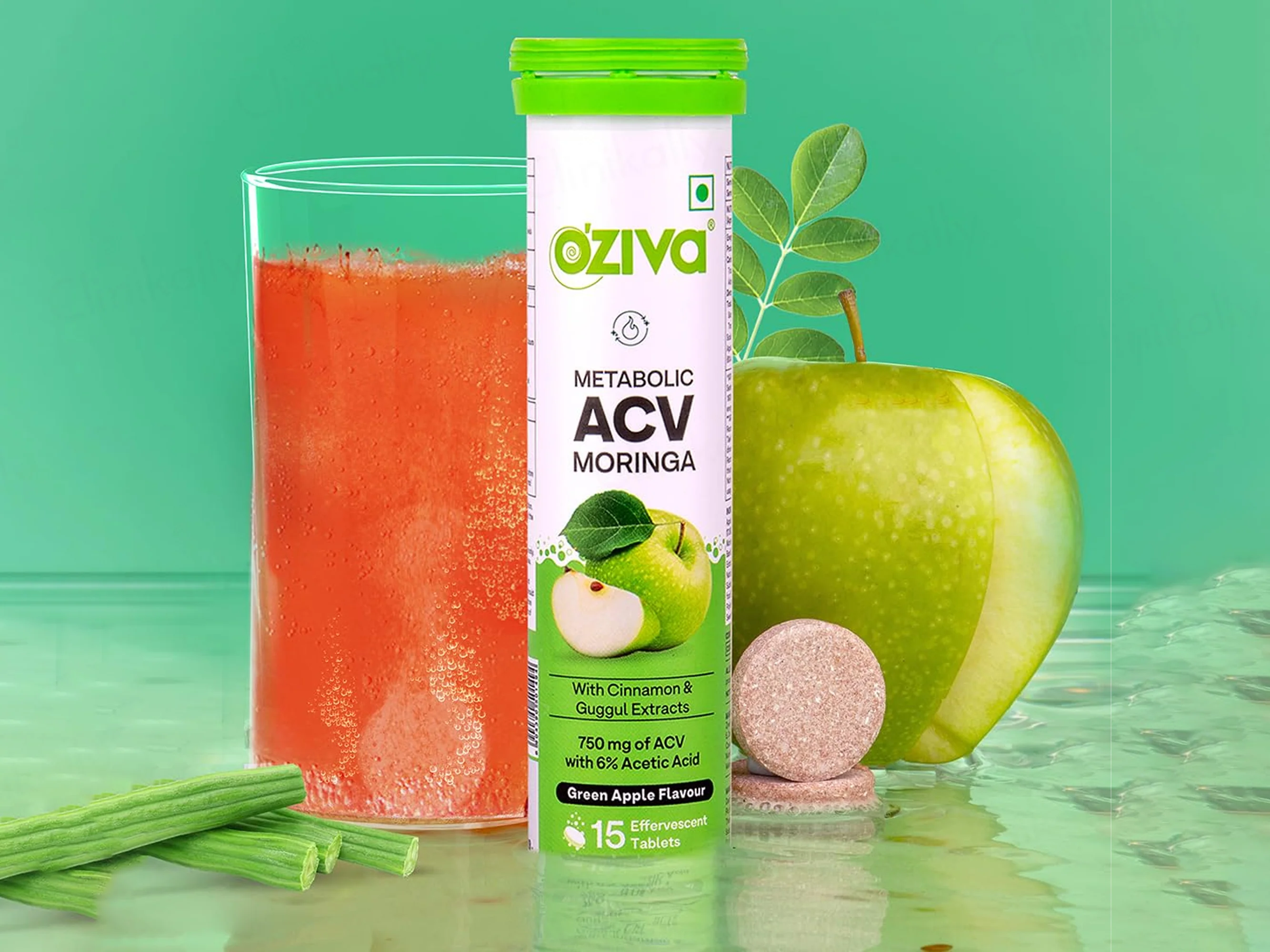 OZiva Metabolic ACV Moringa Effervescent Tablet - Image 2