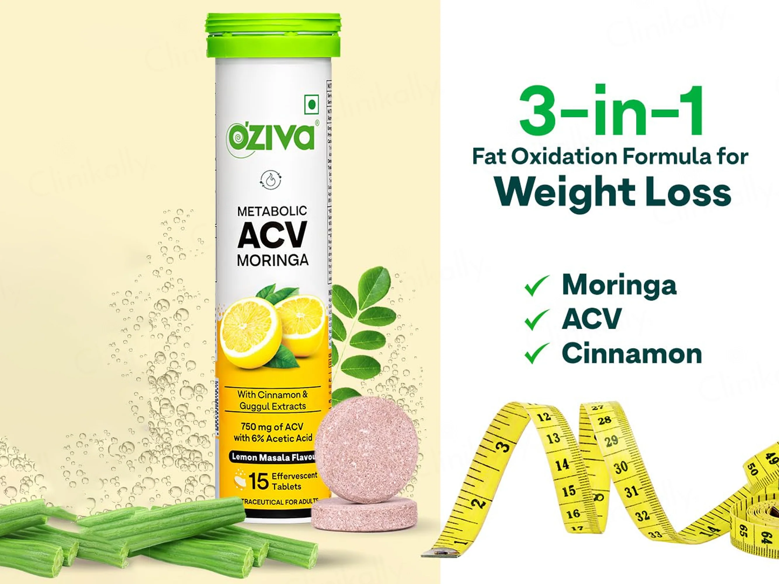 OZiva Metabolic ACV Moringa Effervescent Tablet - Image 9