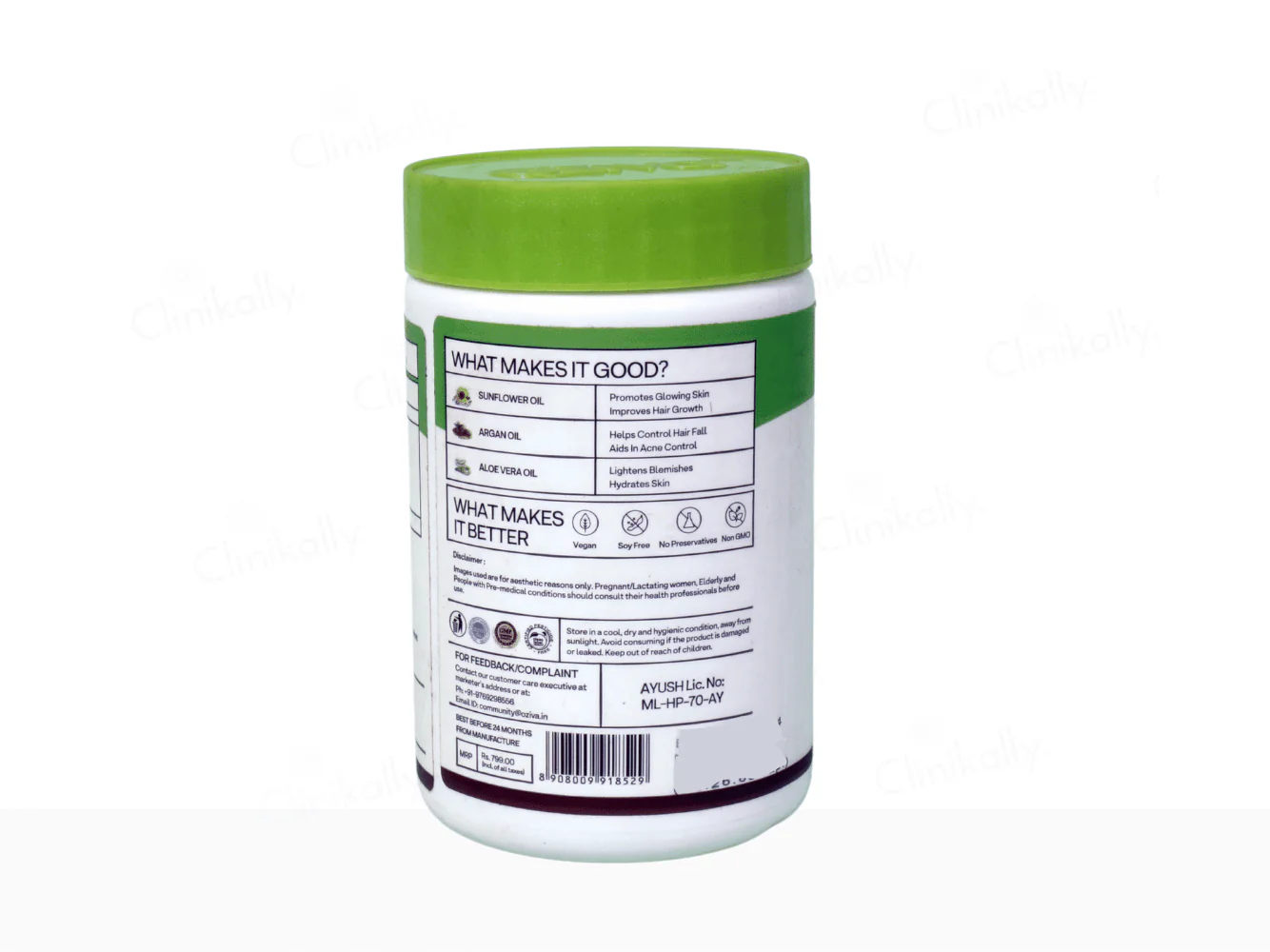 OZiva Plant Based Vitamin E with Argan Oil & Aloe Vera Capsule - Image 2