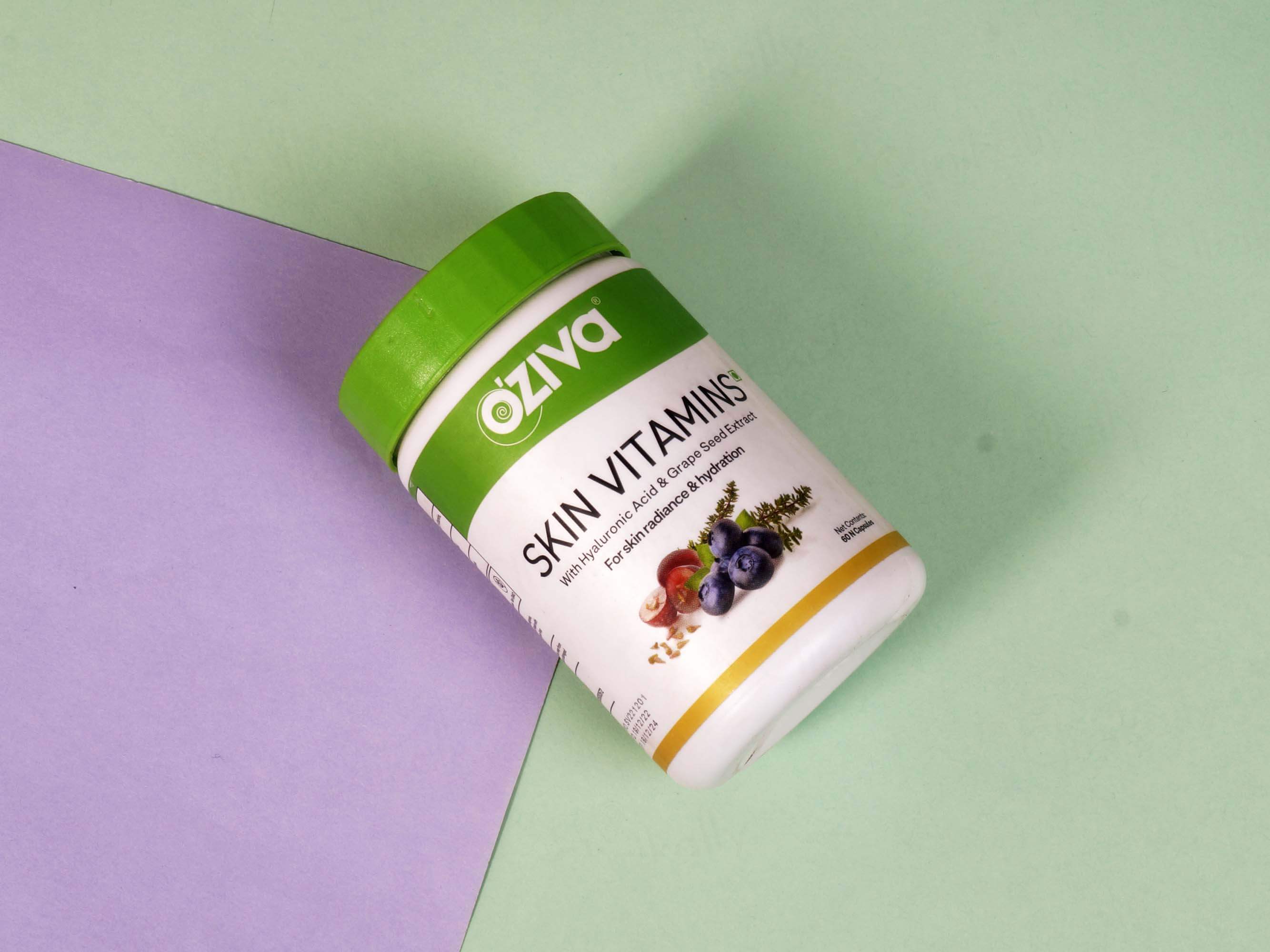 OZiva Skin Vitamins With Hyaluronic Acid and Grape Seed Extract Capsule - Image 4