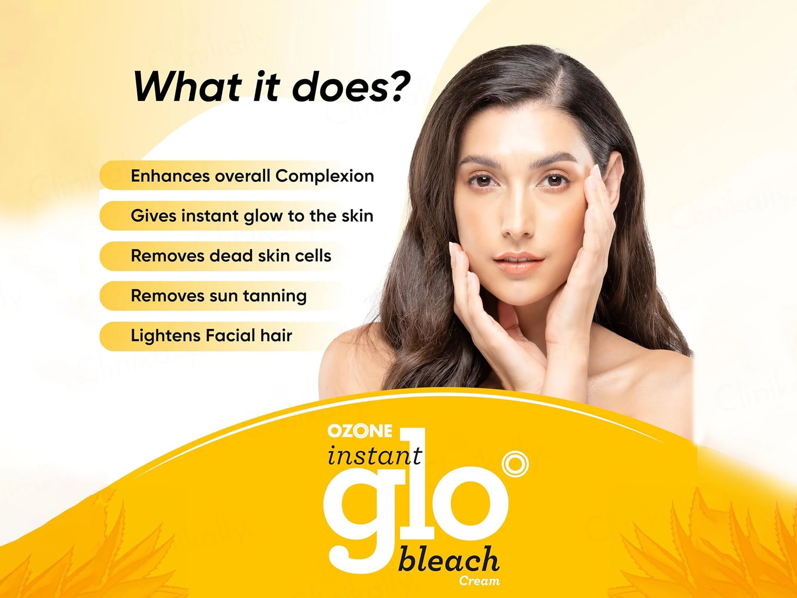 Ozone Instant Glo Radiance Bleach Cream Kit With Sandal Face Pack & Mixing Bowl - Image 4