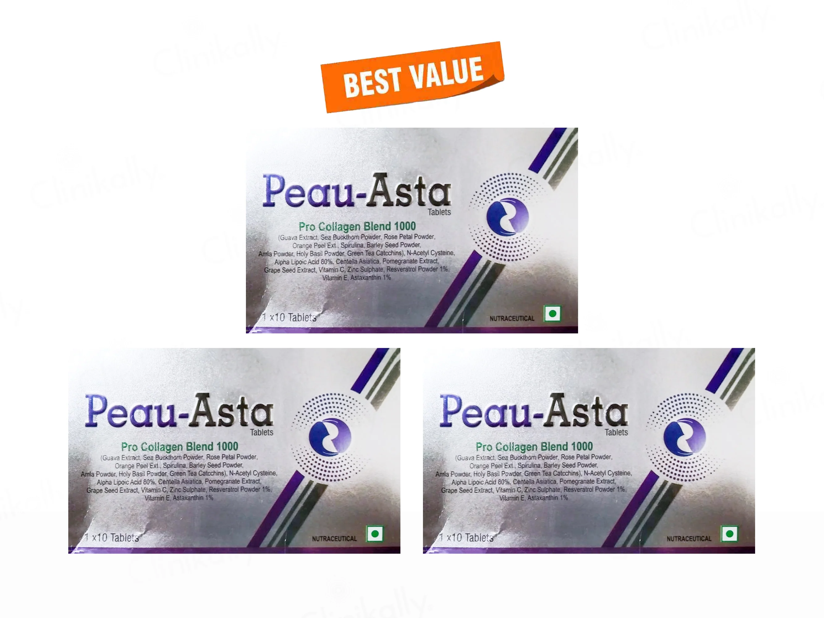 Peau-Asta Pro Collagen Blend 1000 Nutraceutical Tablet - Image 3
