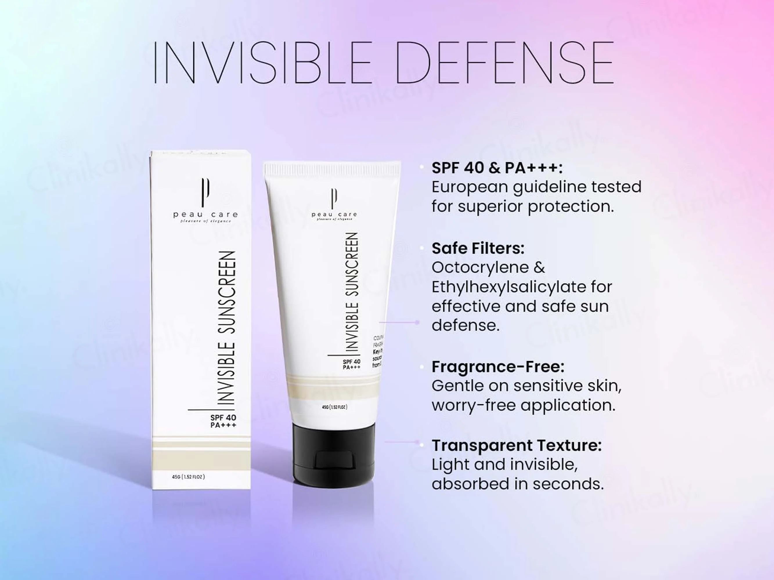 Peau Care Invisible Suncreen SPF 40 PA+++ - Image 2