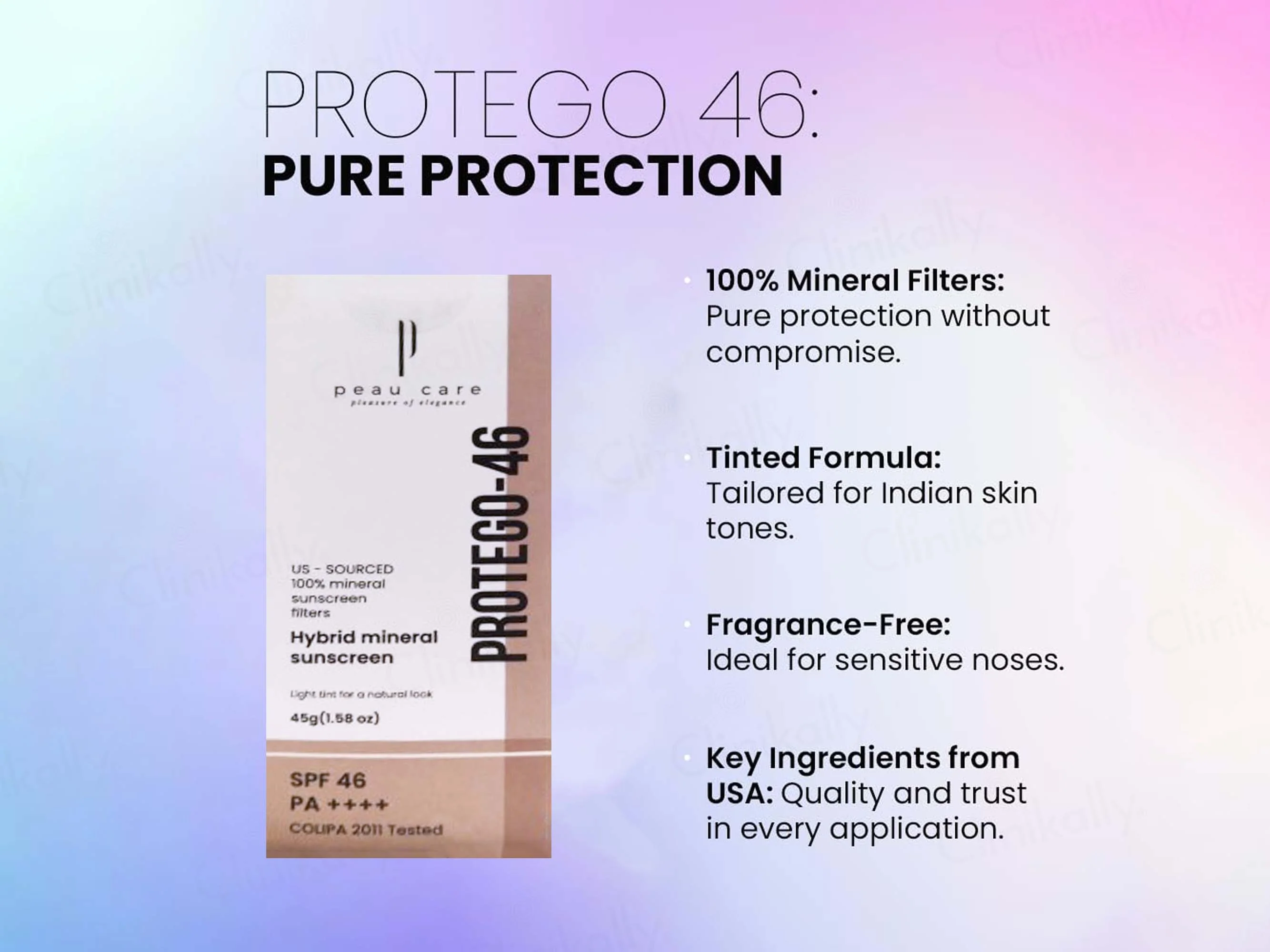 Peau Care Protego-46 Hybrid Mineral Sunscreen SPF 46 PA++++ - Image 2