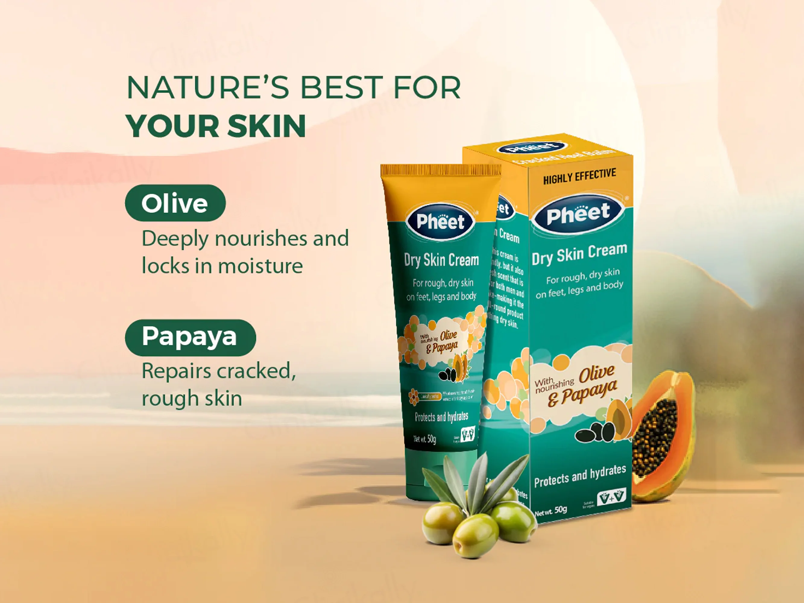 Pheet Dry Skin Cream With Olive & Papaya - Image 2