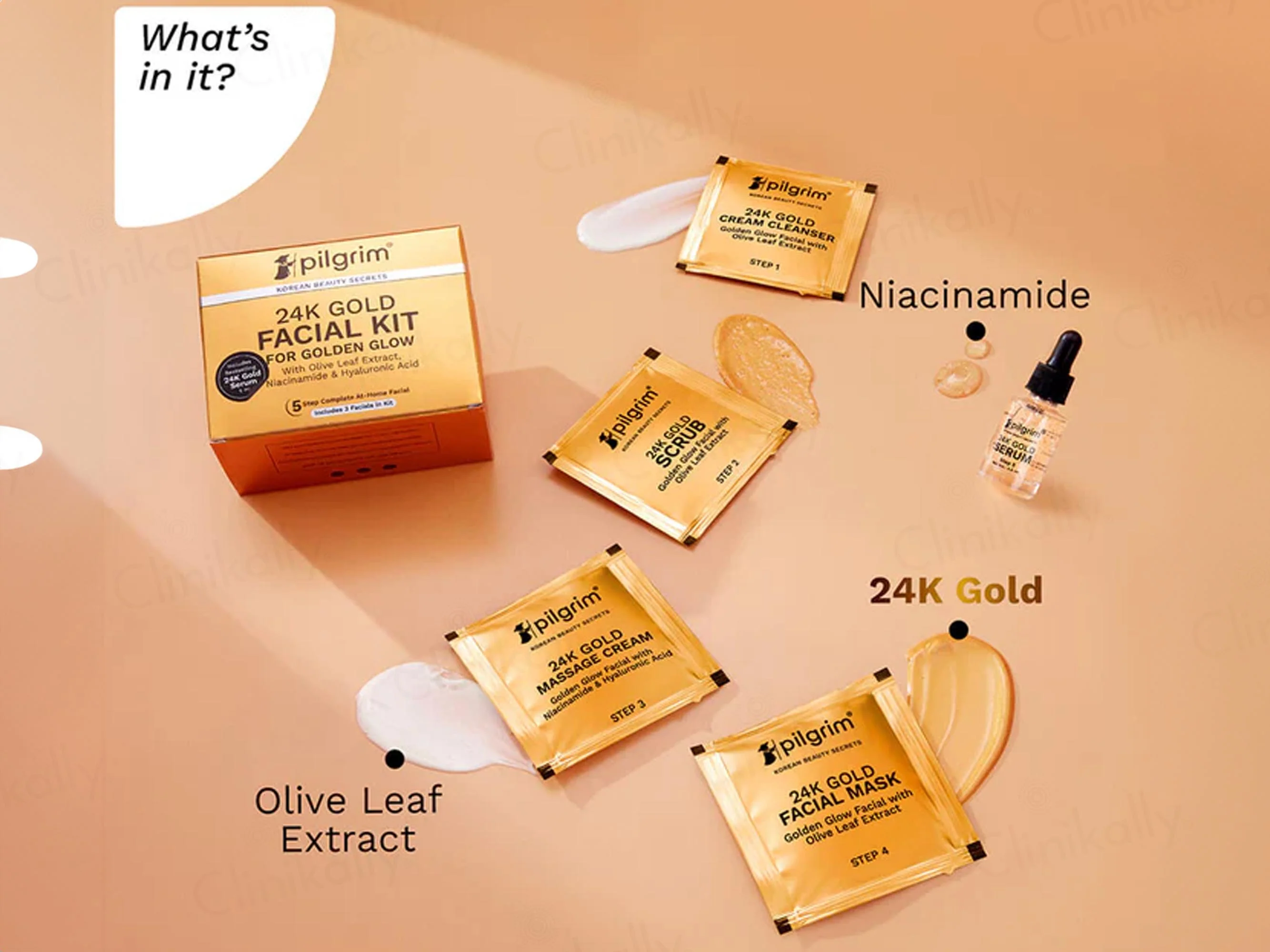 Pilgrim 24K Gold Facial Kit For Golden Glow - Image 3
