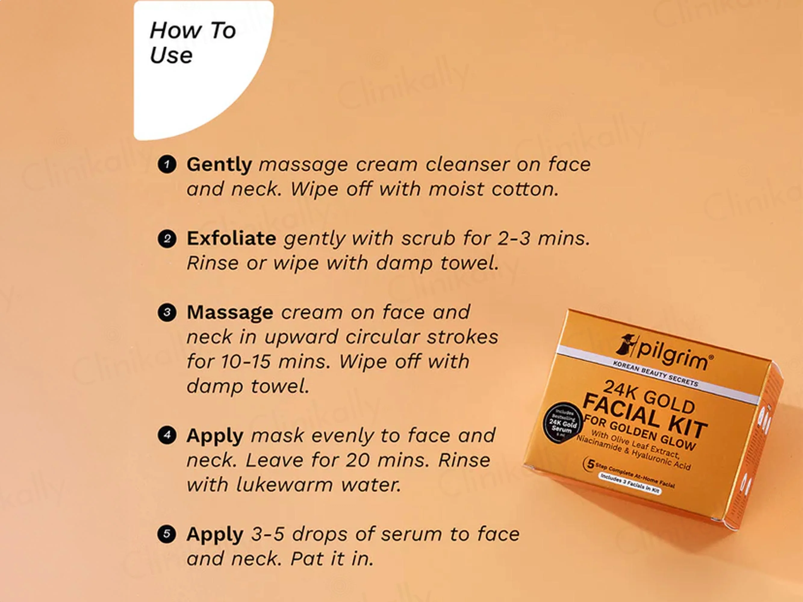 Pilgrim 24K Gold Facial Kit For Golden Glow - Image 5