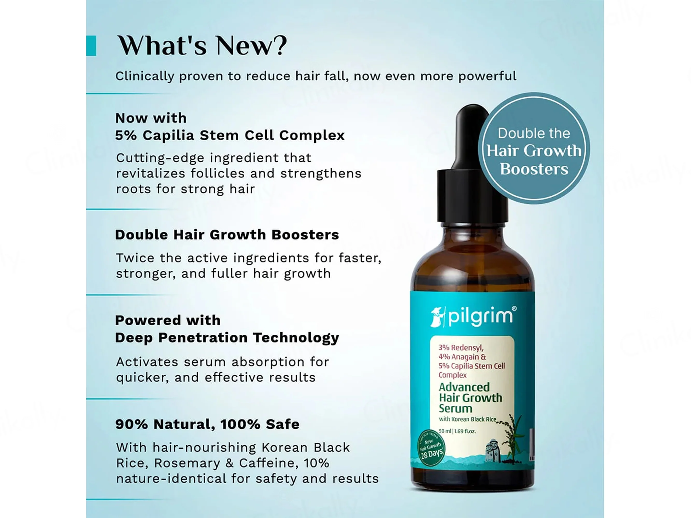Pilgrim 3% Redensyl & 4% Anagain Advanced Hair Growth Serum With Korean Black Rice - Image 3
