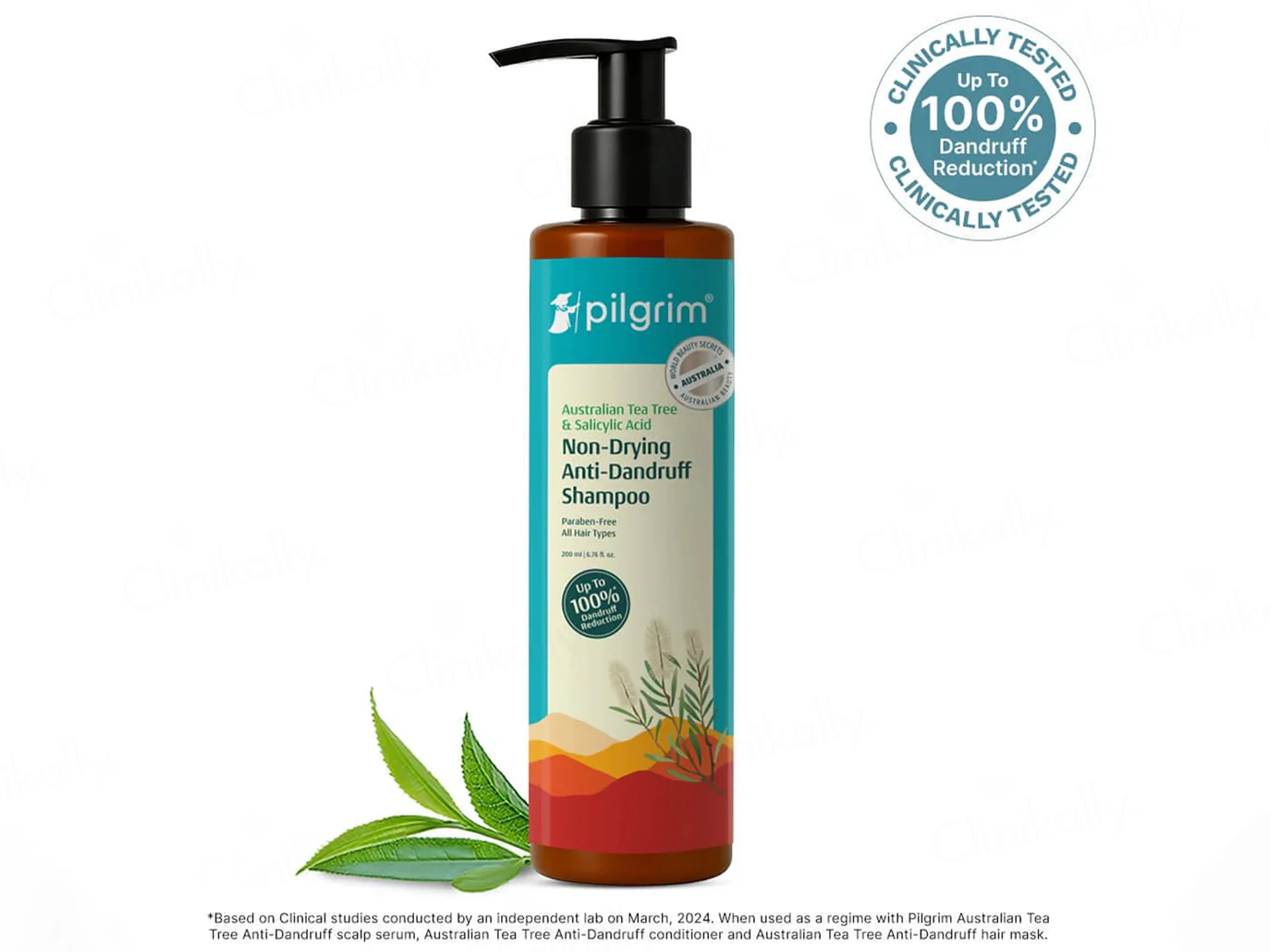 Pilgrim Australian Tea Tree & Salicylic Acid Non-Drying Anti-Dandruff Shampoo - Image 2