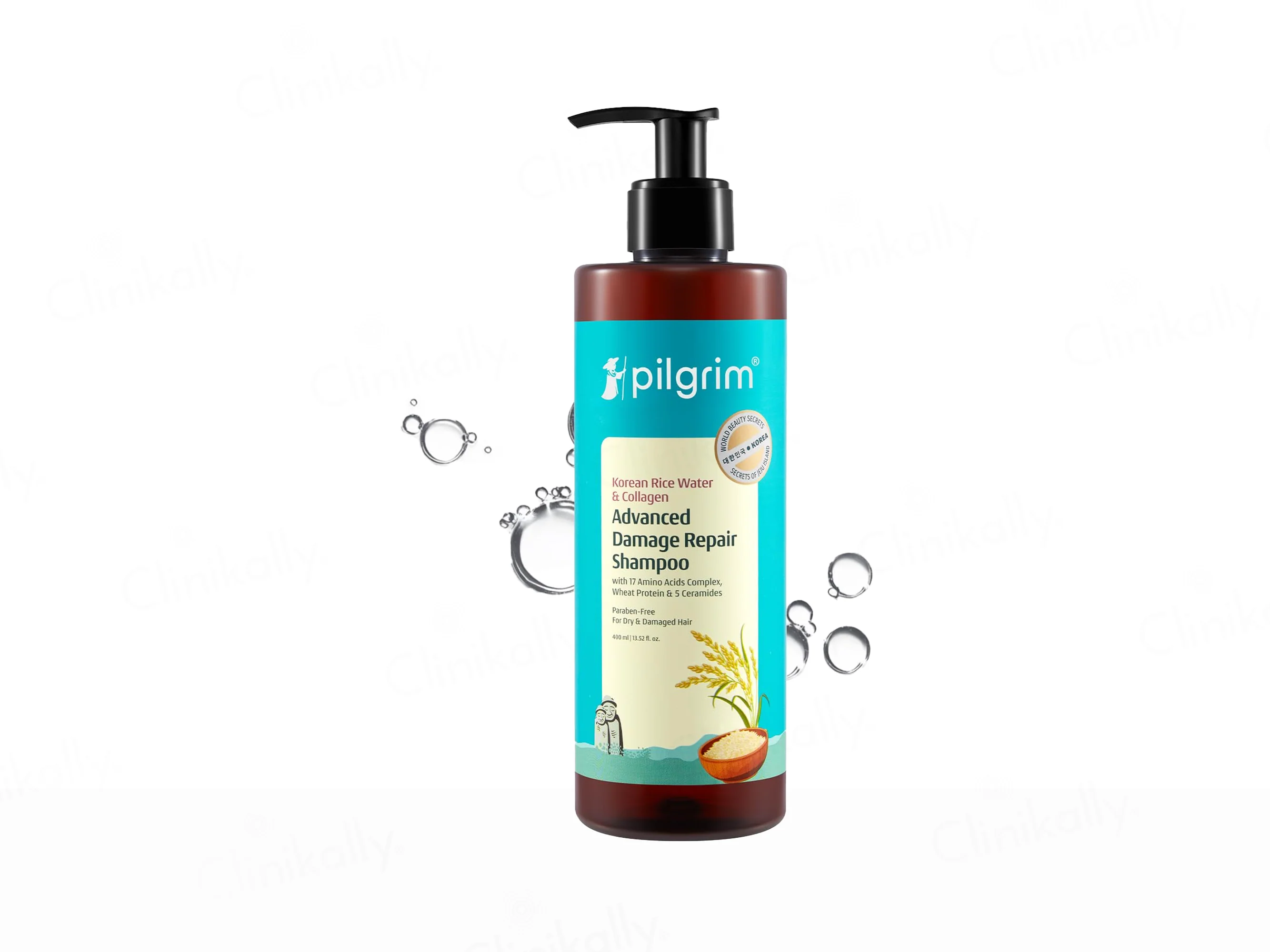 Pilgrim Korean Rice Water & Collagen Advanced Damaged Repair Shampoo - Image 5