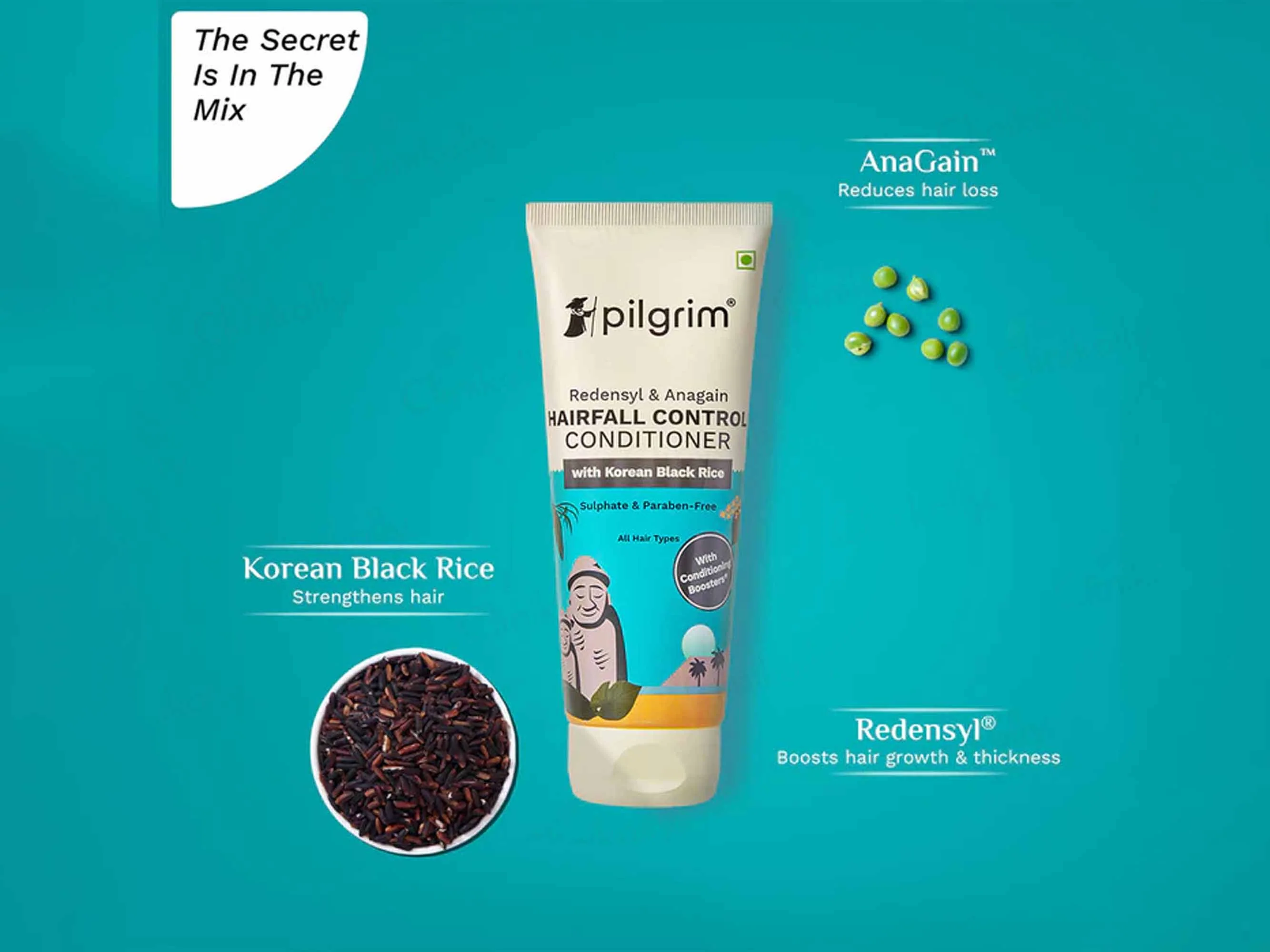 Pilgrim Redensyl & Anagain Hairfall Control Conditioner With Korean Black Rice - Image 3