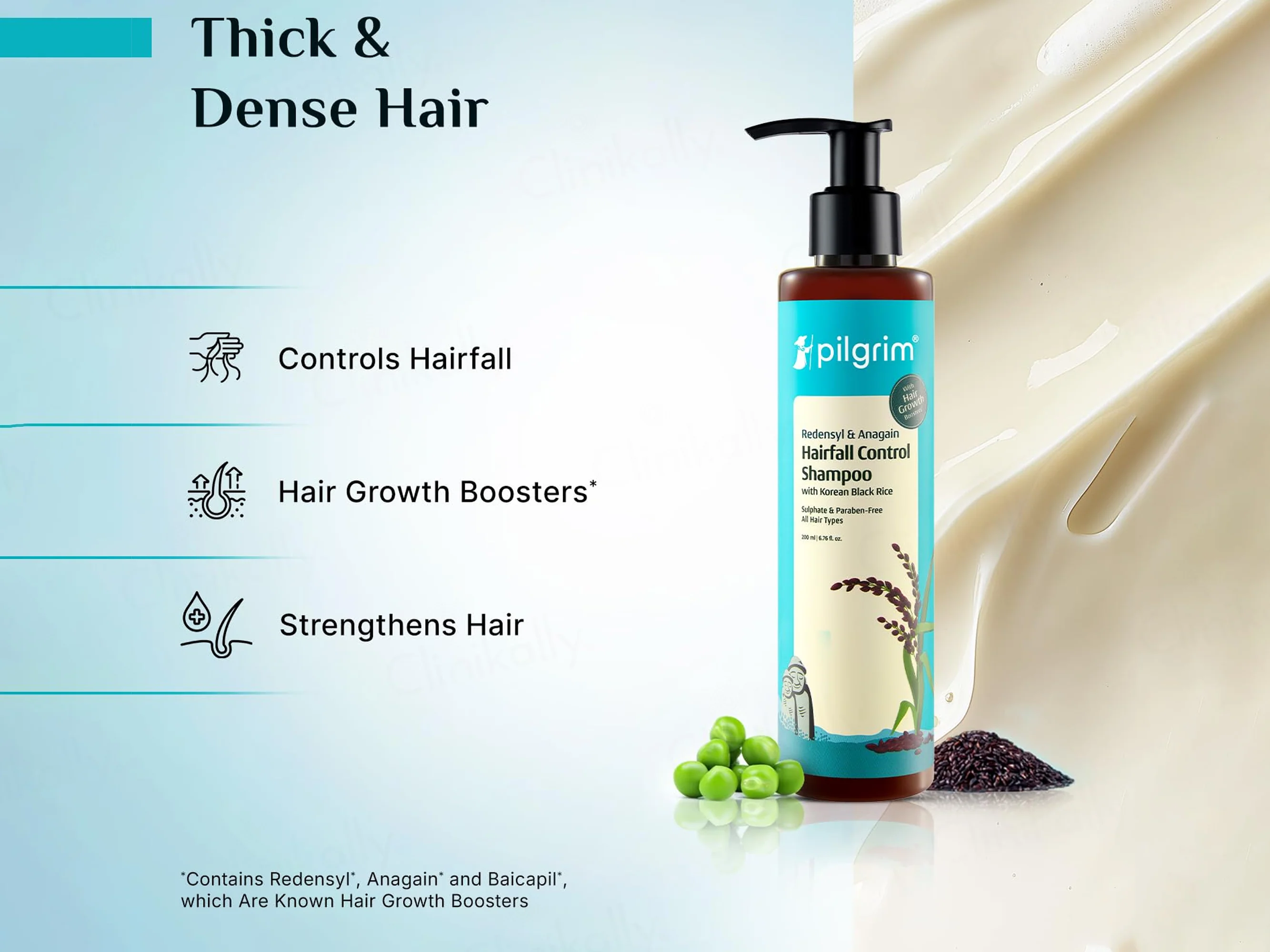 Pilgrim Redensyl & Anagain Hairfall Control Shampoo With Korean Black Rice - Image 5